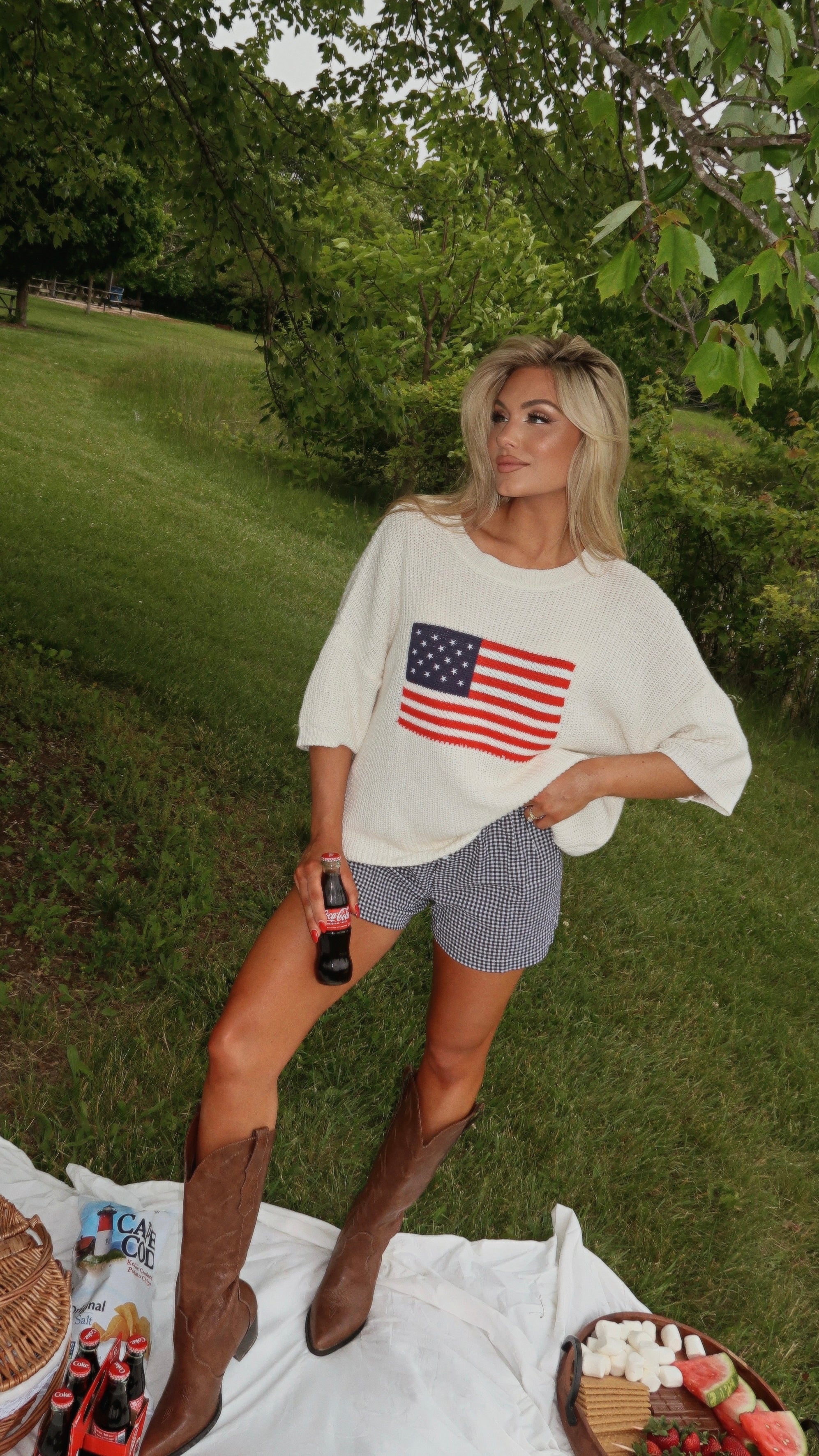 LIBERTY FLAG SWEATER CREAM