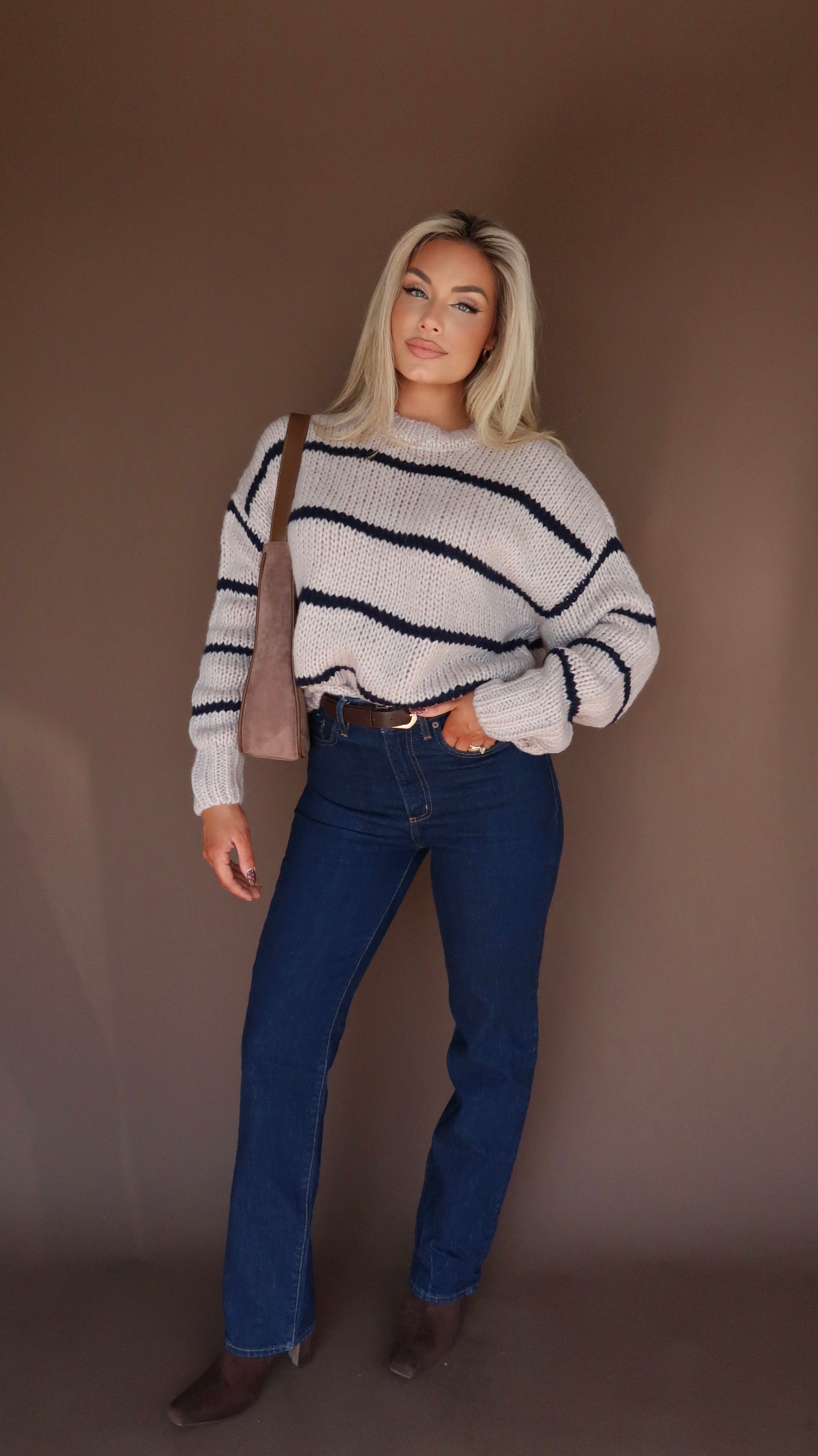 WOODLEY KNIT SWEATER BLACK/GREY