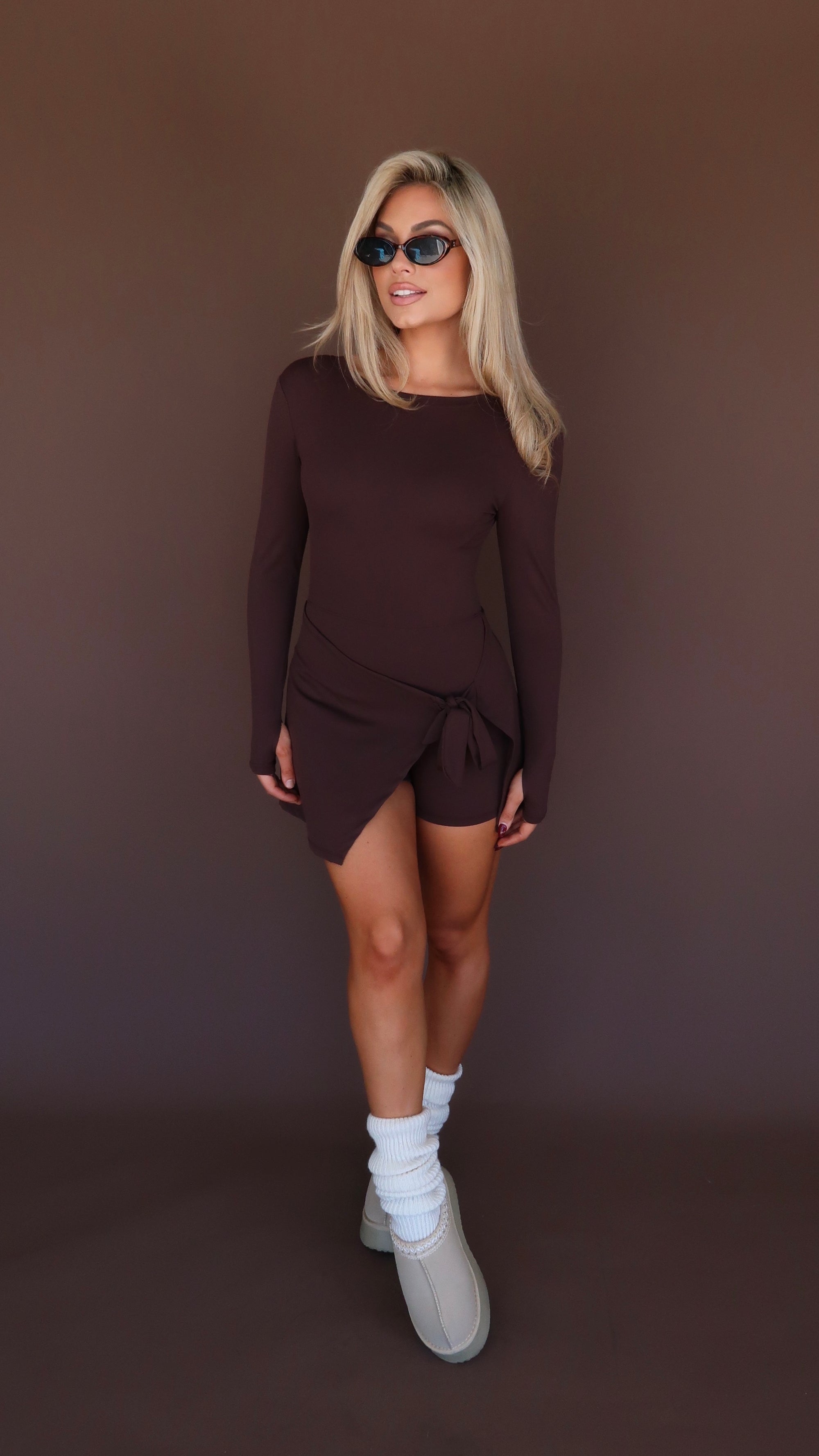 BALLET ROMPER DRESS CHOCOLATE