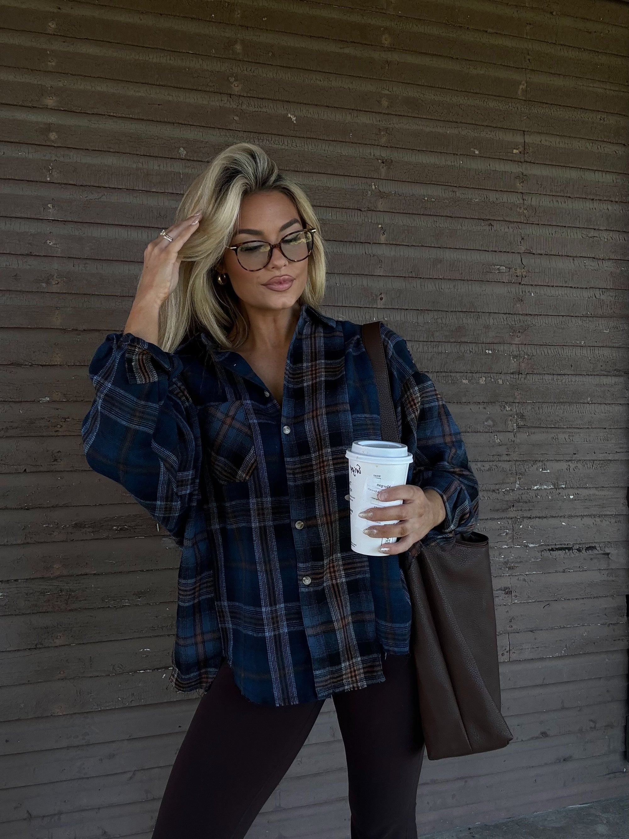 AUGUST NAVY PLAID FLANNEL