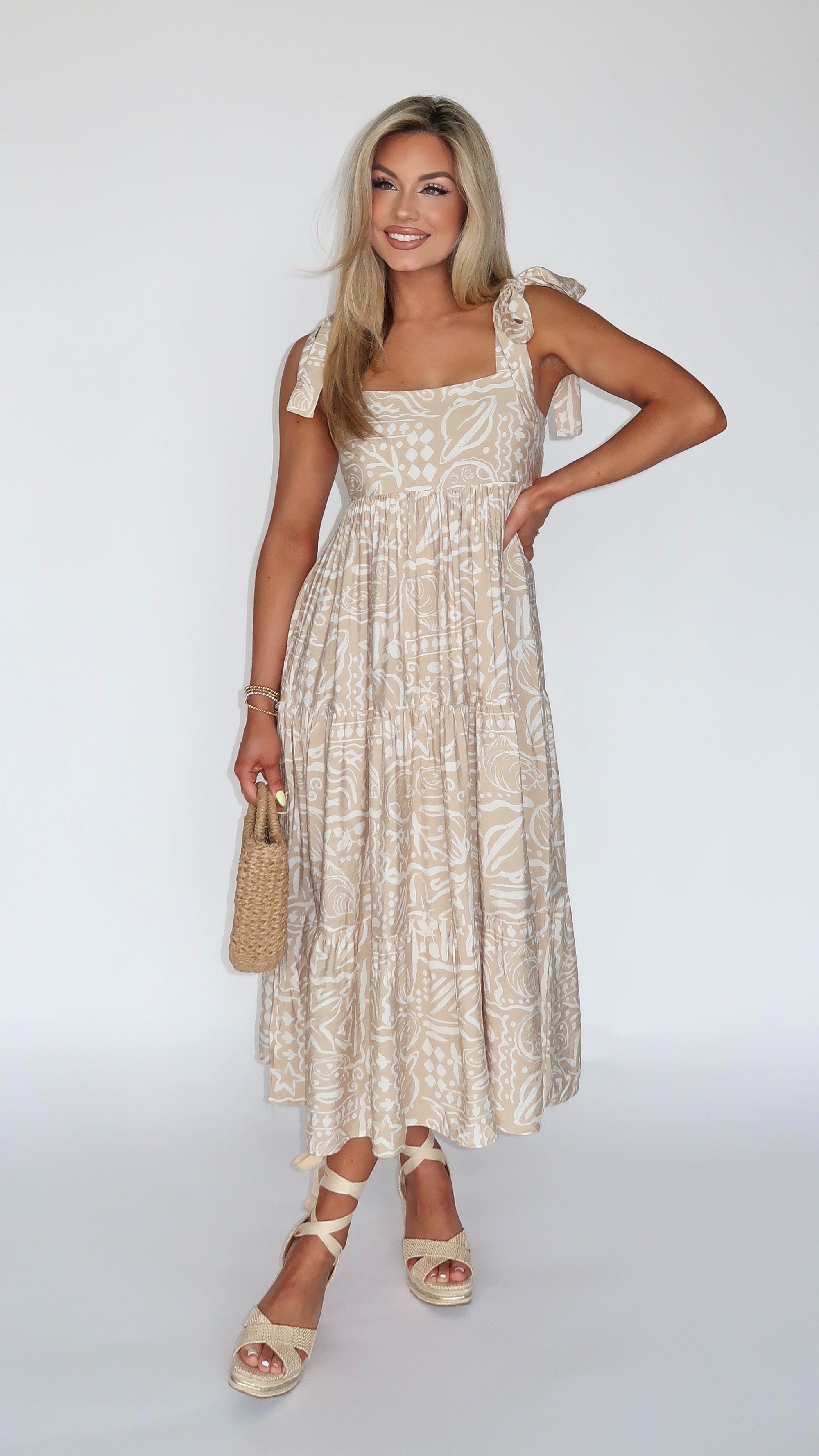 INLET SHELL PRINTED MAXI DRESS