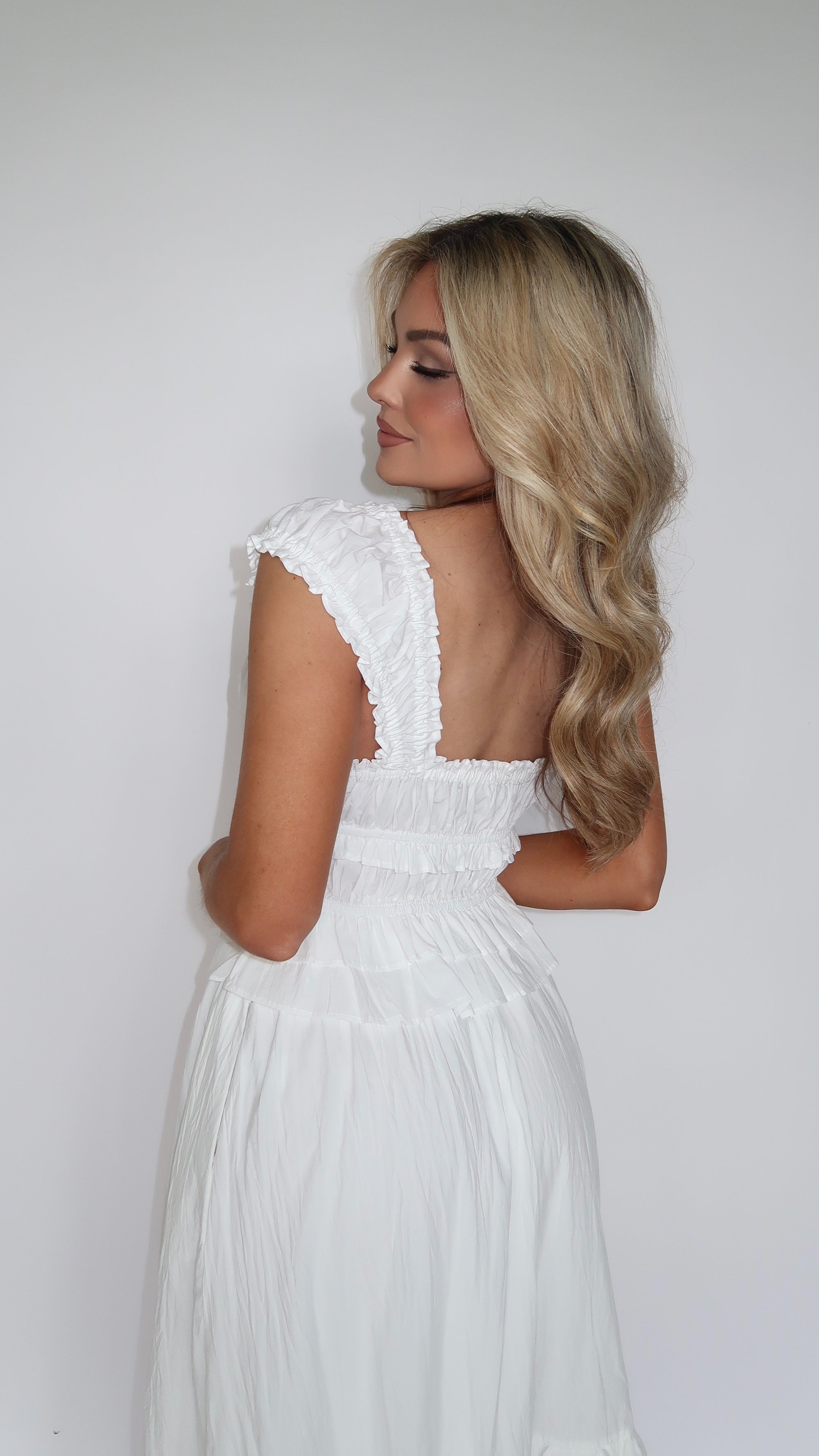 SOUTHERN BELLE WHITE RUCHED TOP