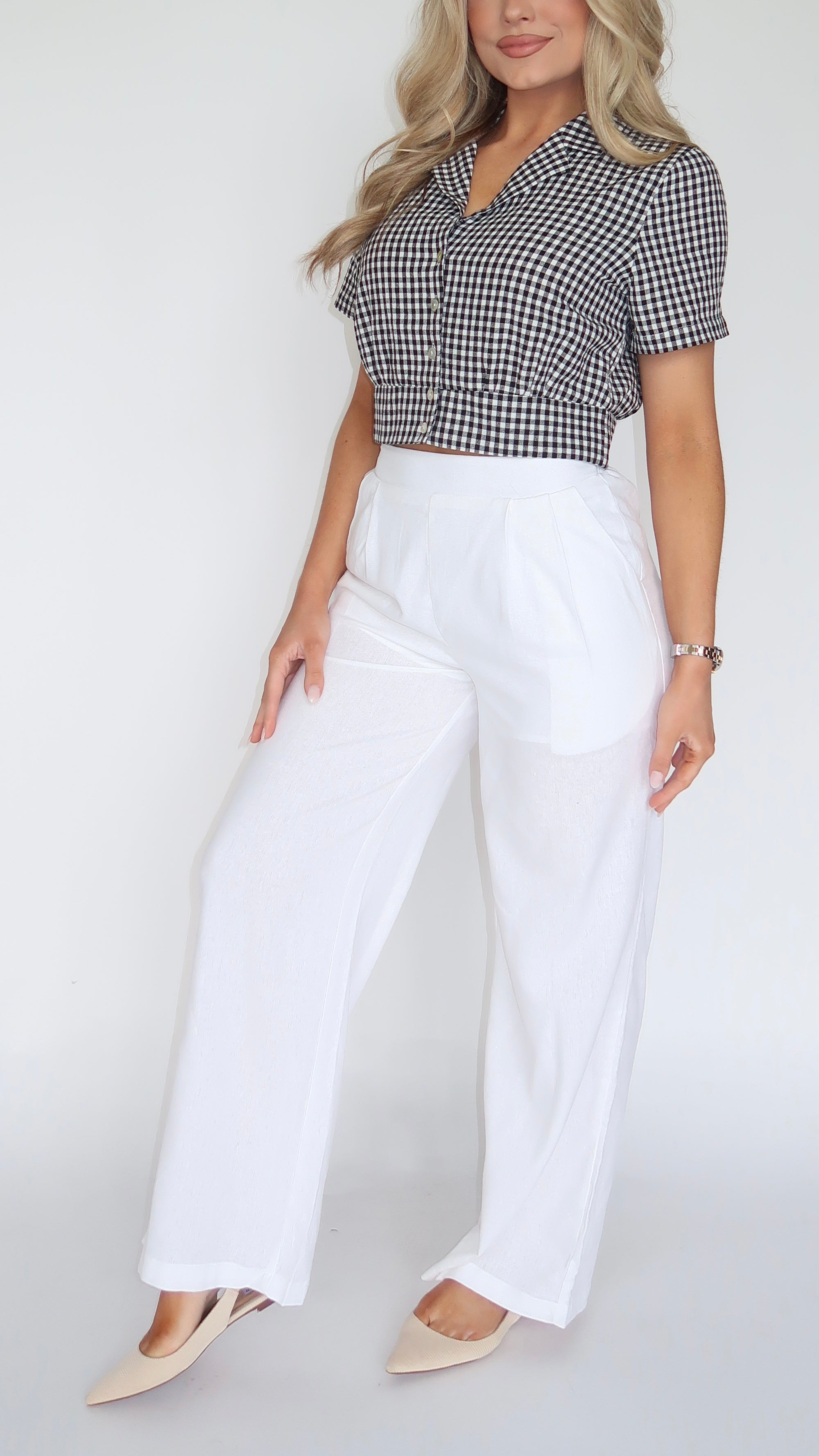 CAPE CODE HIGH WAISTED PLEATED LINEN TROUSER PANTS
