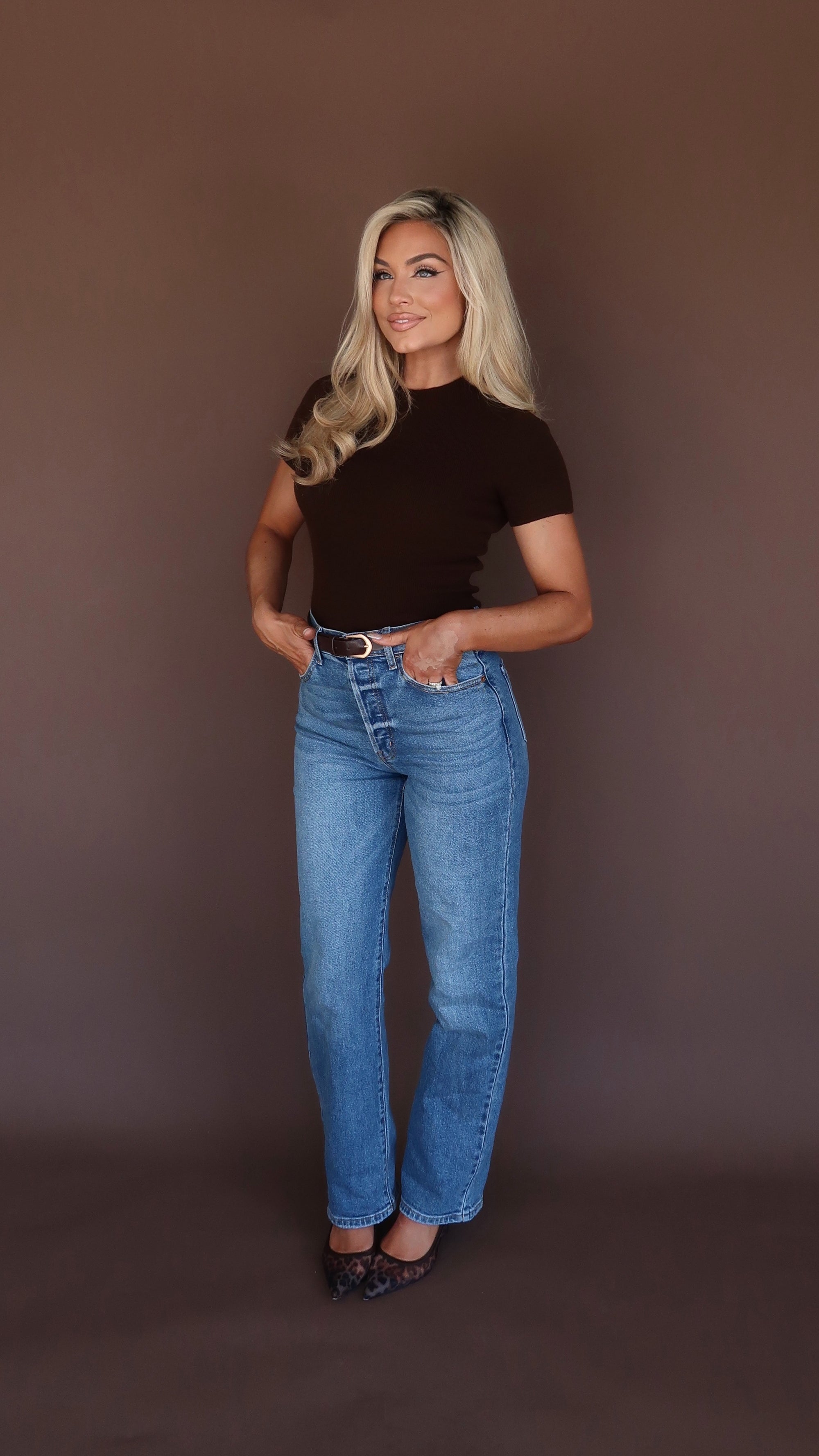 BUTTER SOFT SWEATER TOP CHOCOLATE