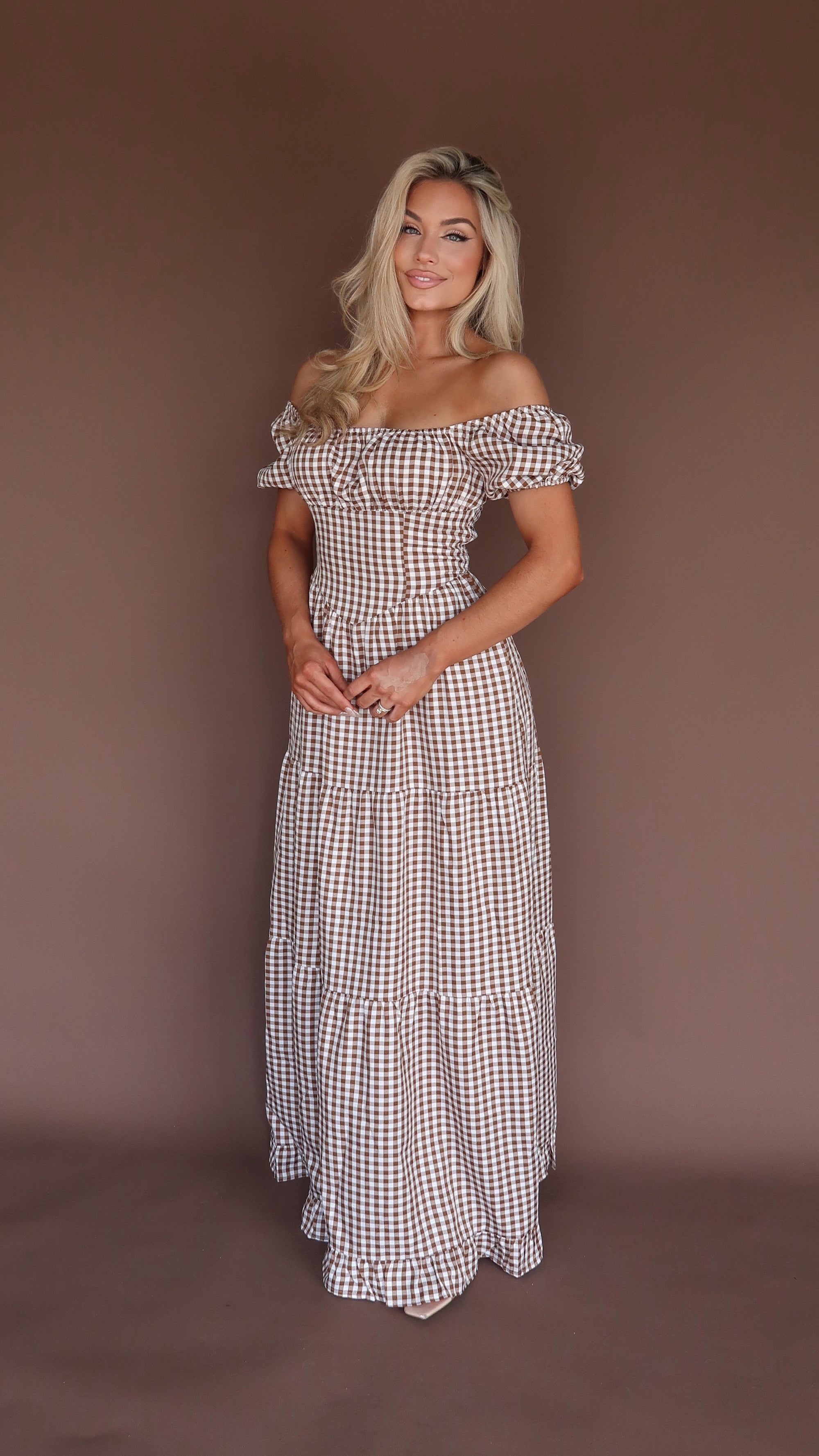 AUTUMN PICNIC GINGHAM MAXI DRESS