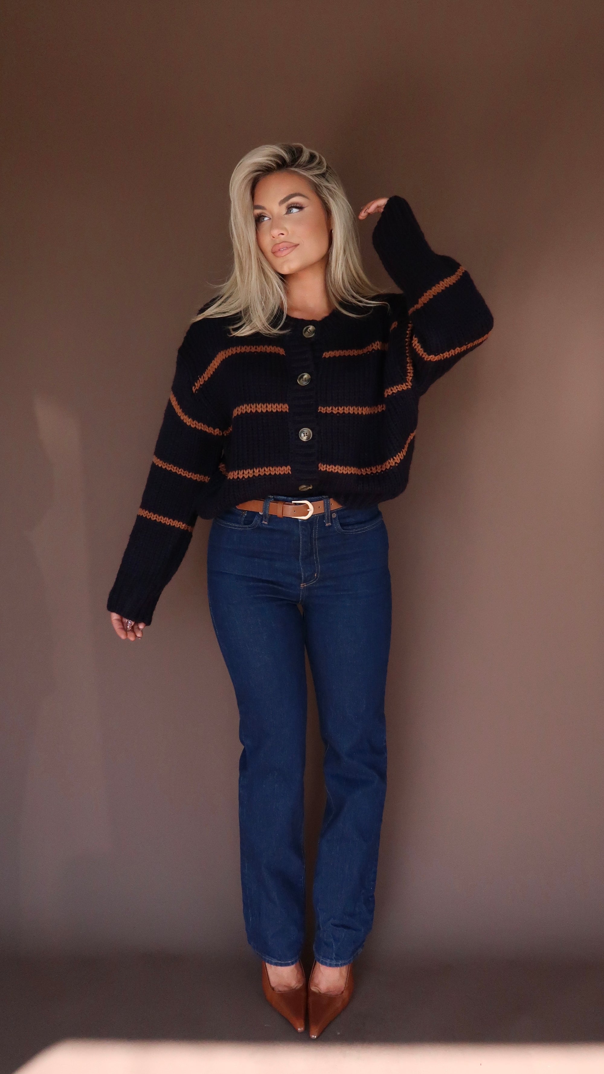 PENNIE STRIPED CARDIGAN