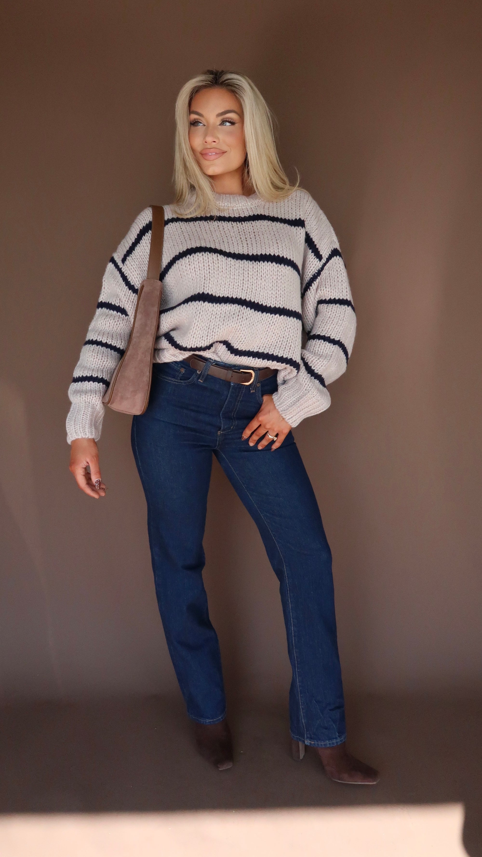 WOODLEY KNIT SWEATER BLACK/GREY