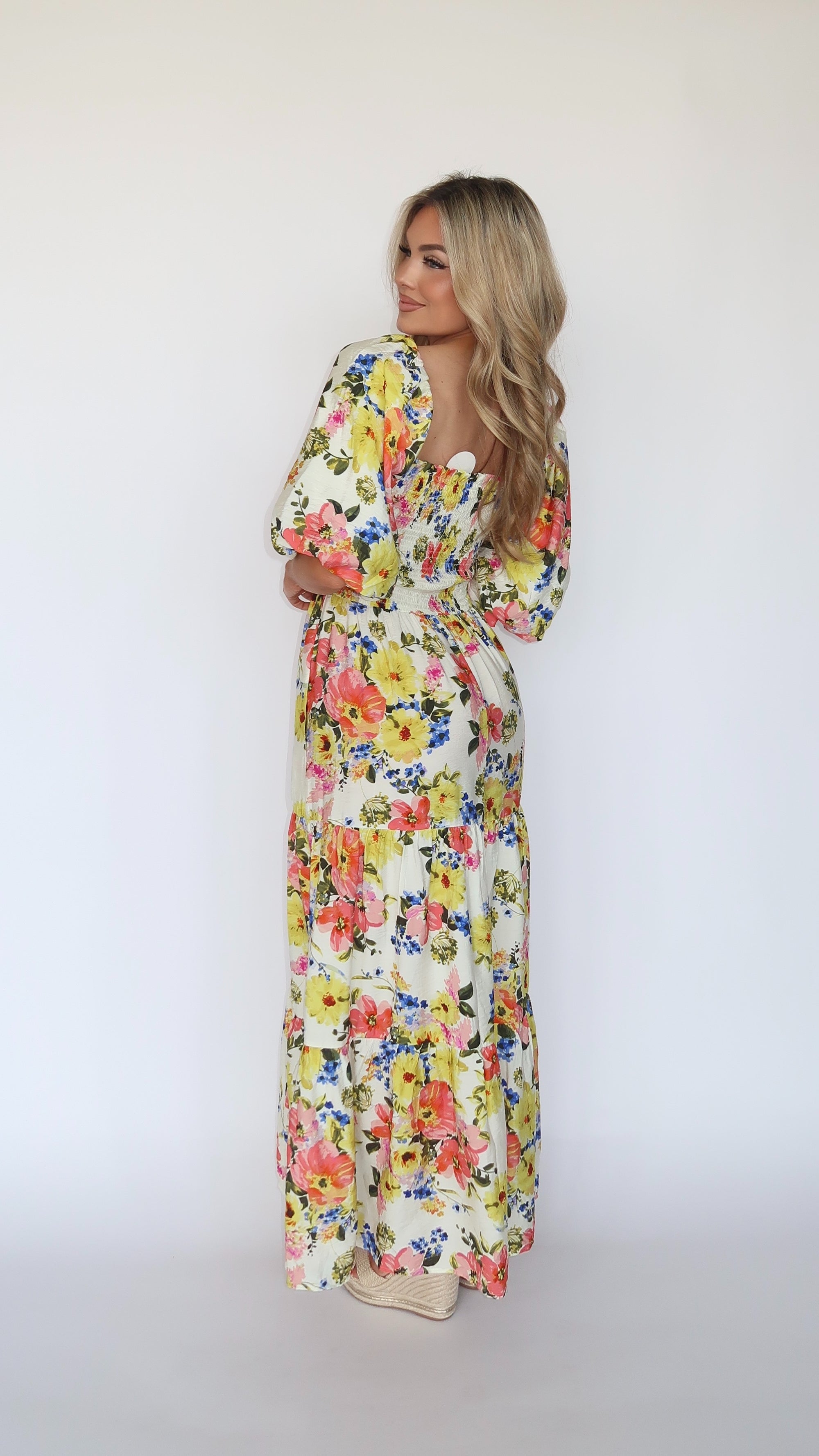 MAGNOLIA FLORAL MAXI DRESS