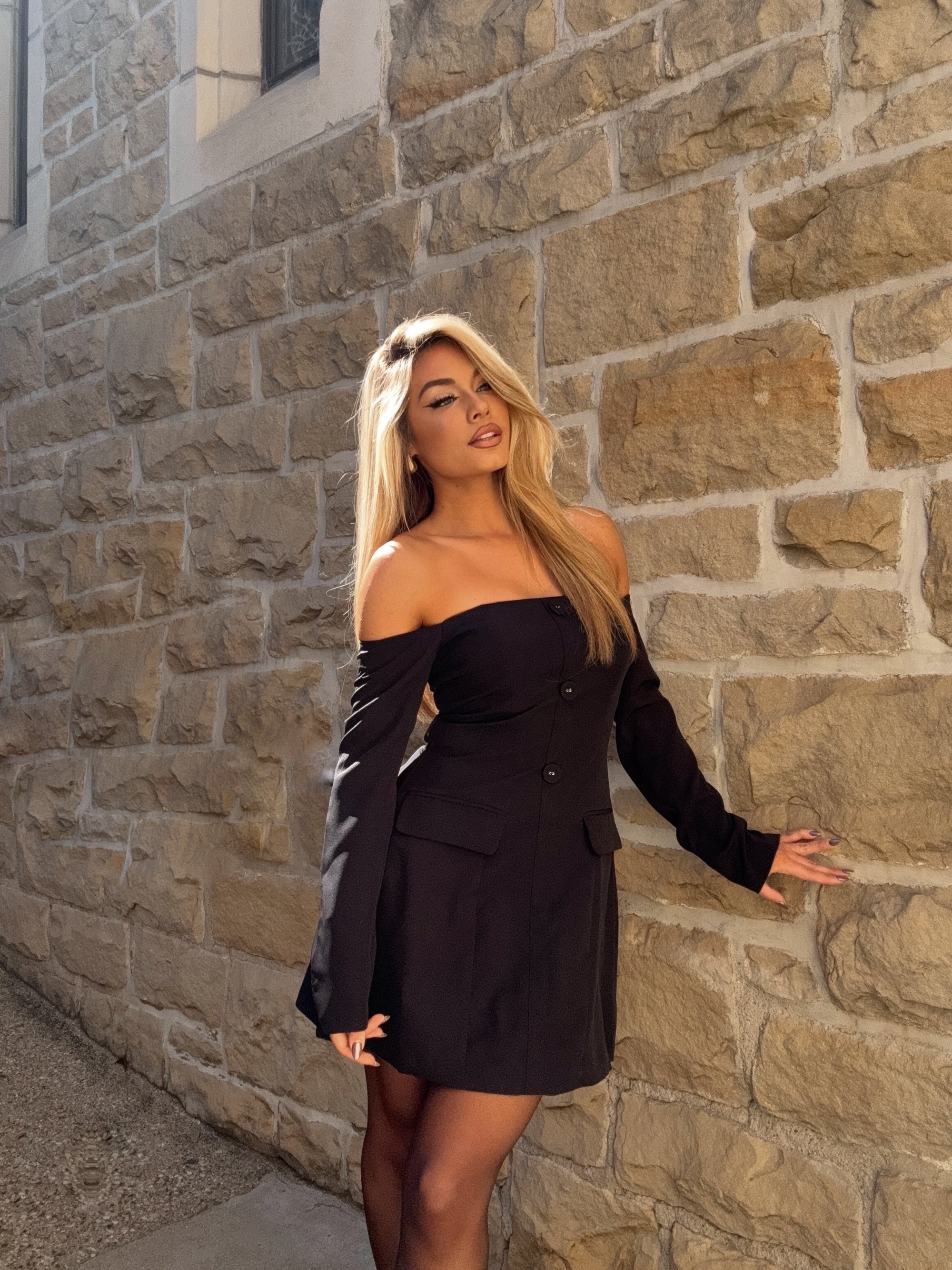 LONDON MINI DRESS BLACK