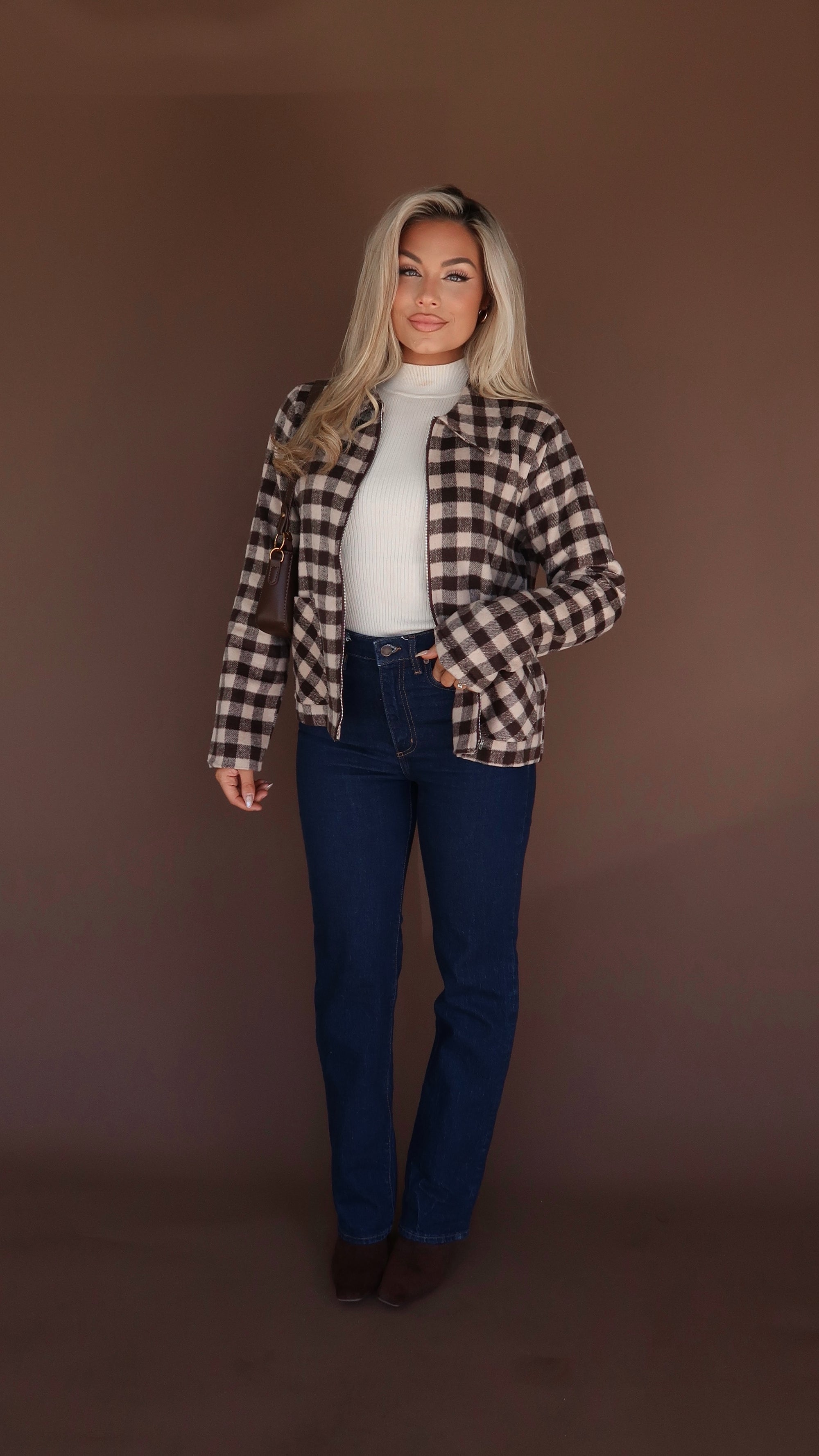 SPICED COCOA GINGHAM JACKET