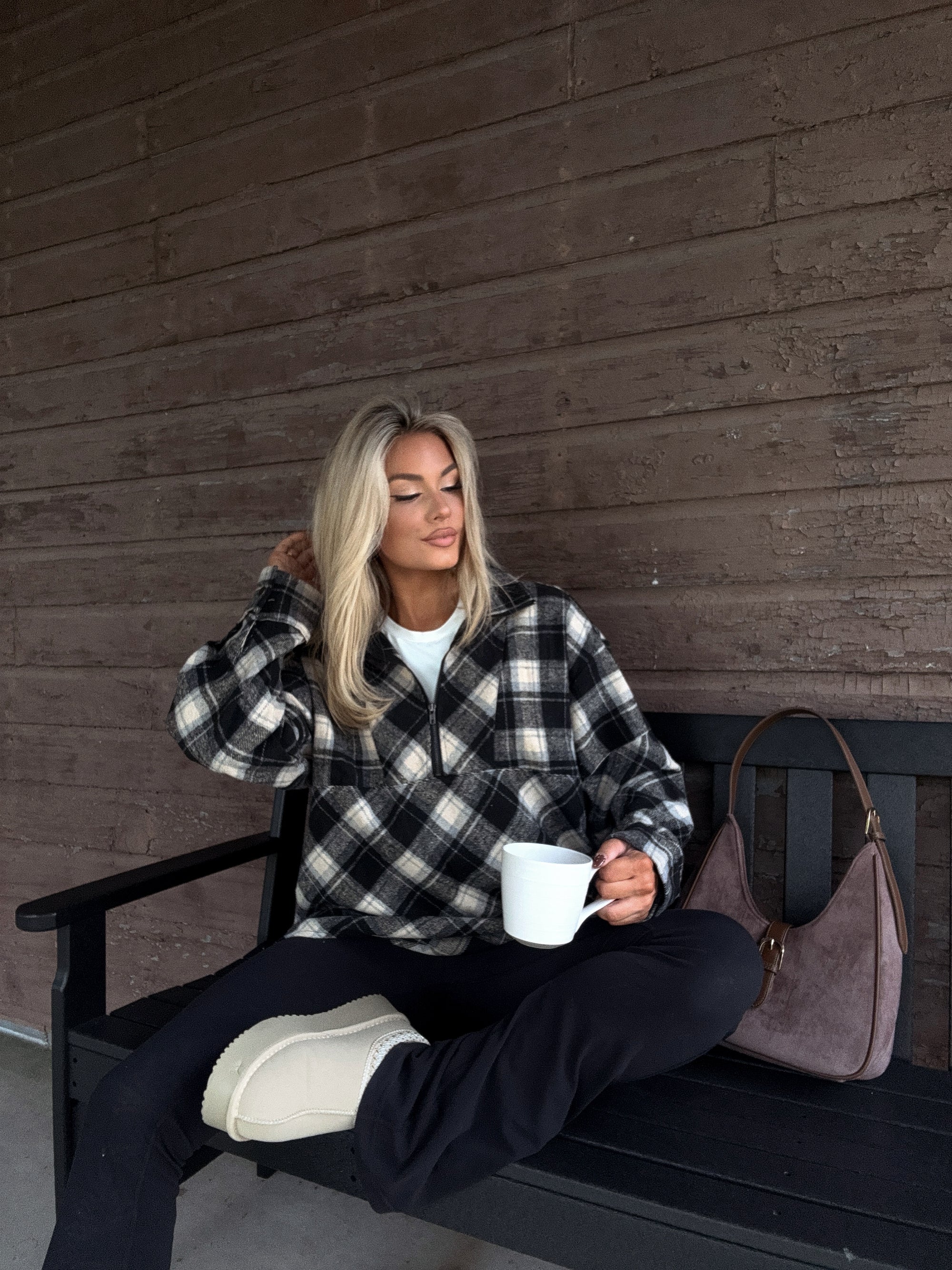 FIRESIDE PLAID PULLOVER