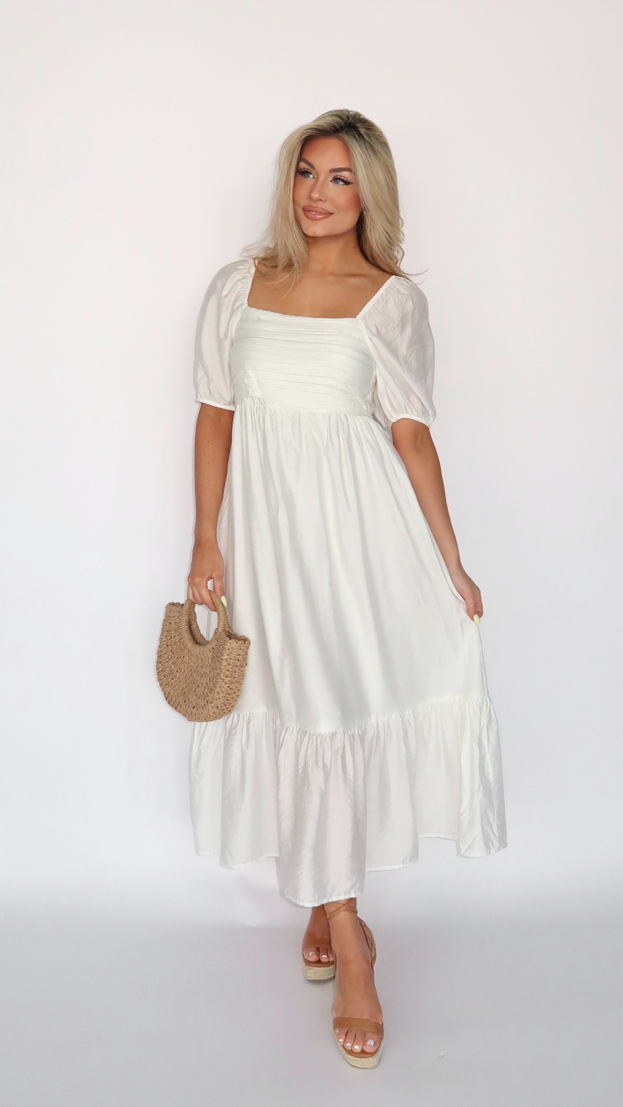 JOSIE WHITE MIDI DRESS