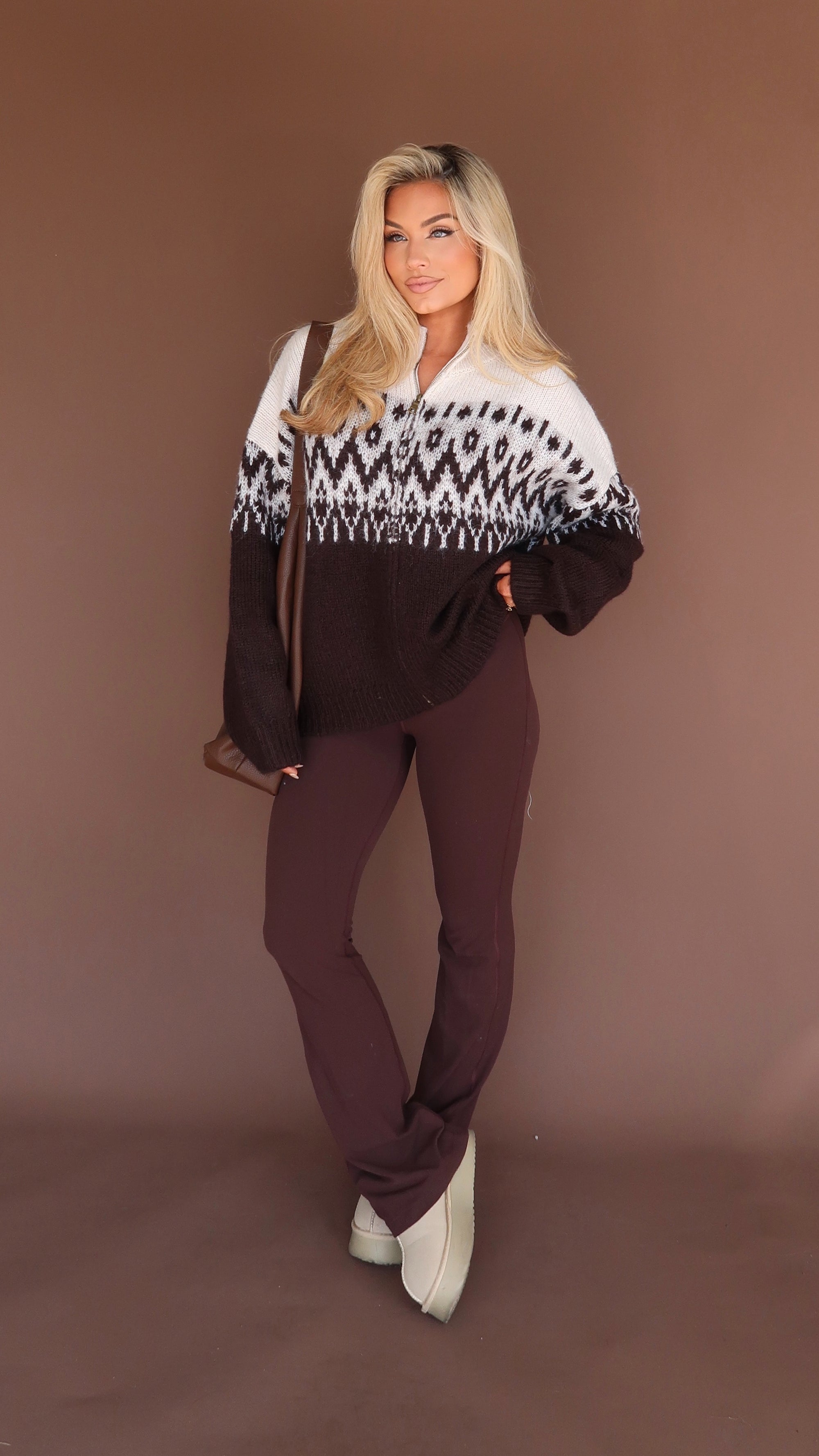 FAIRE ISLE ZIP UP SWEATER