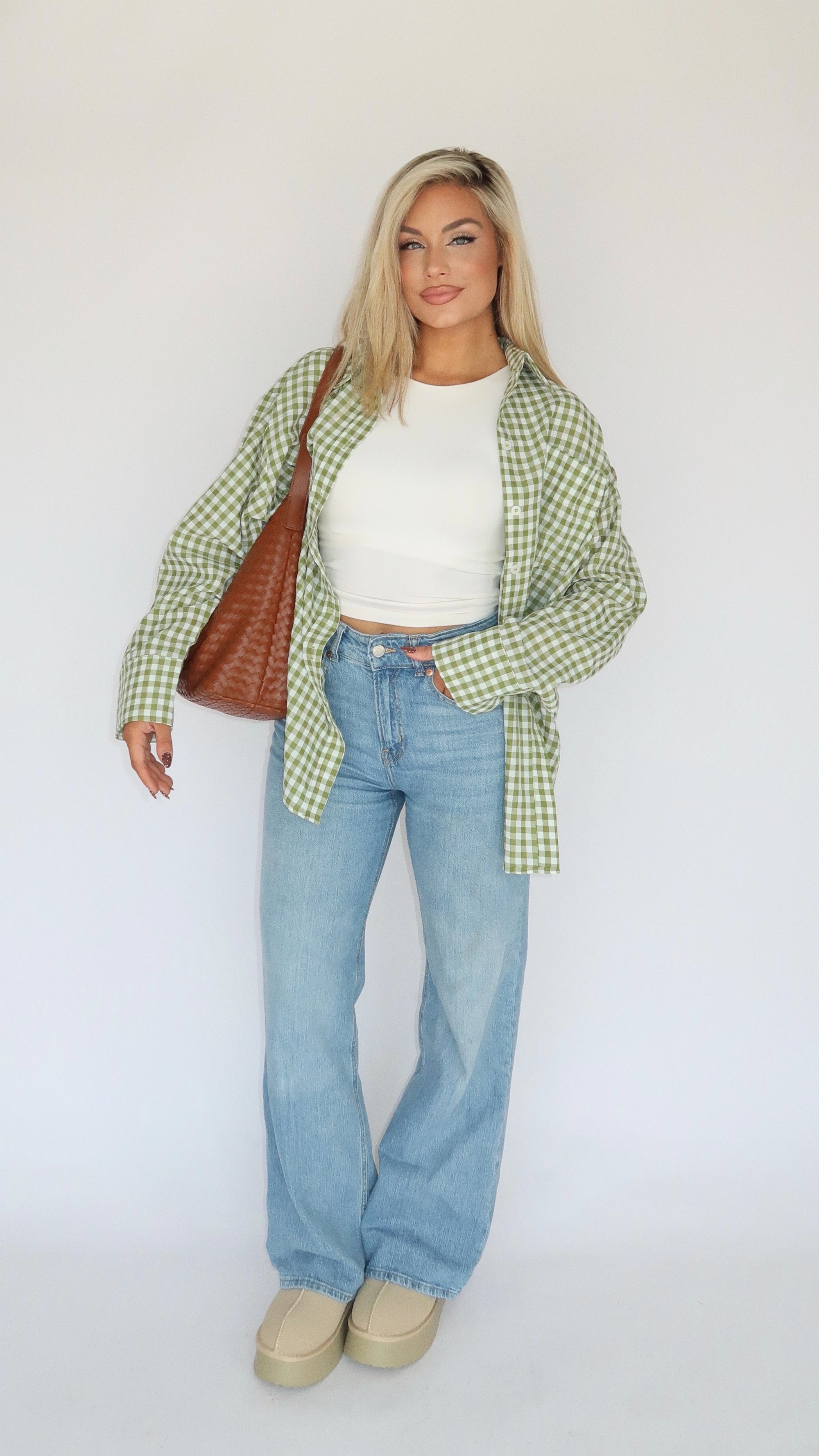 NANTUCKET GINGHAM BUTTON DOWN SAGE