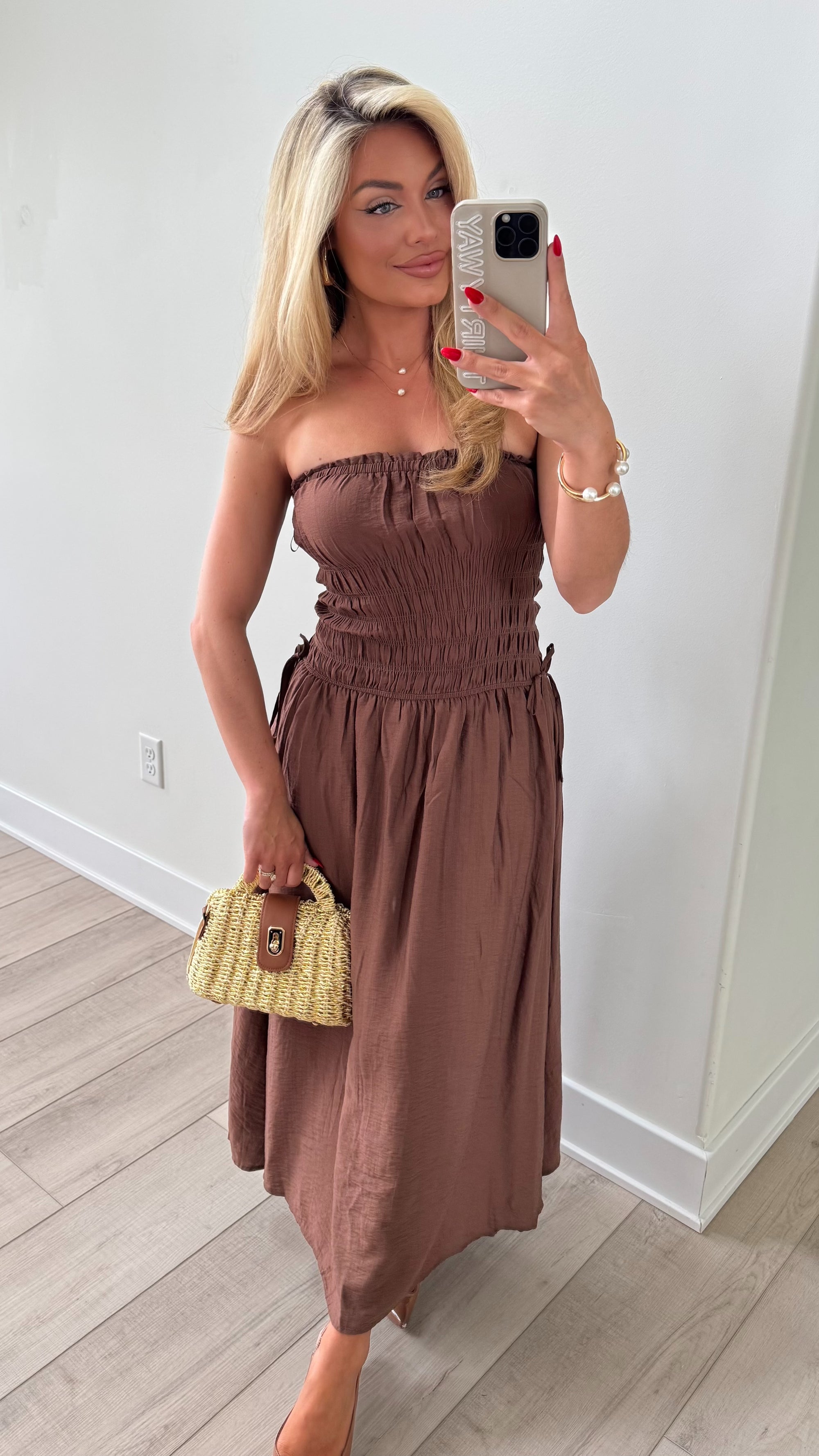 TAWNY STRAPLESS MAXI DRESS