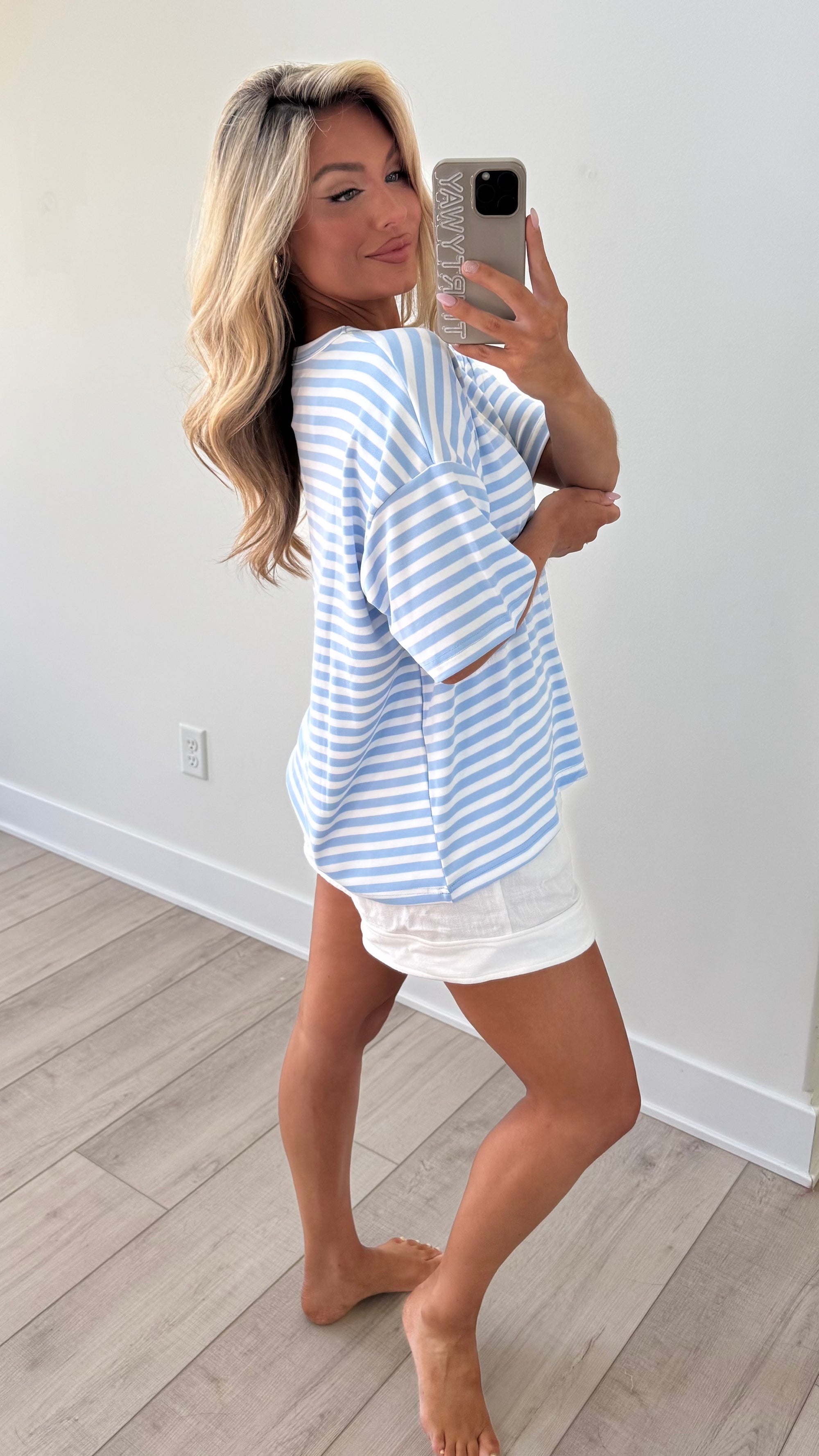 BLUEWATER STRIPED OVERSIZED TEE