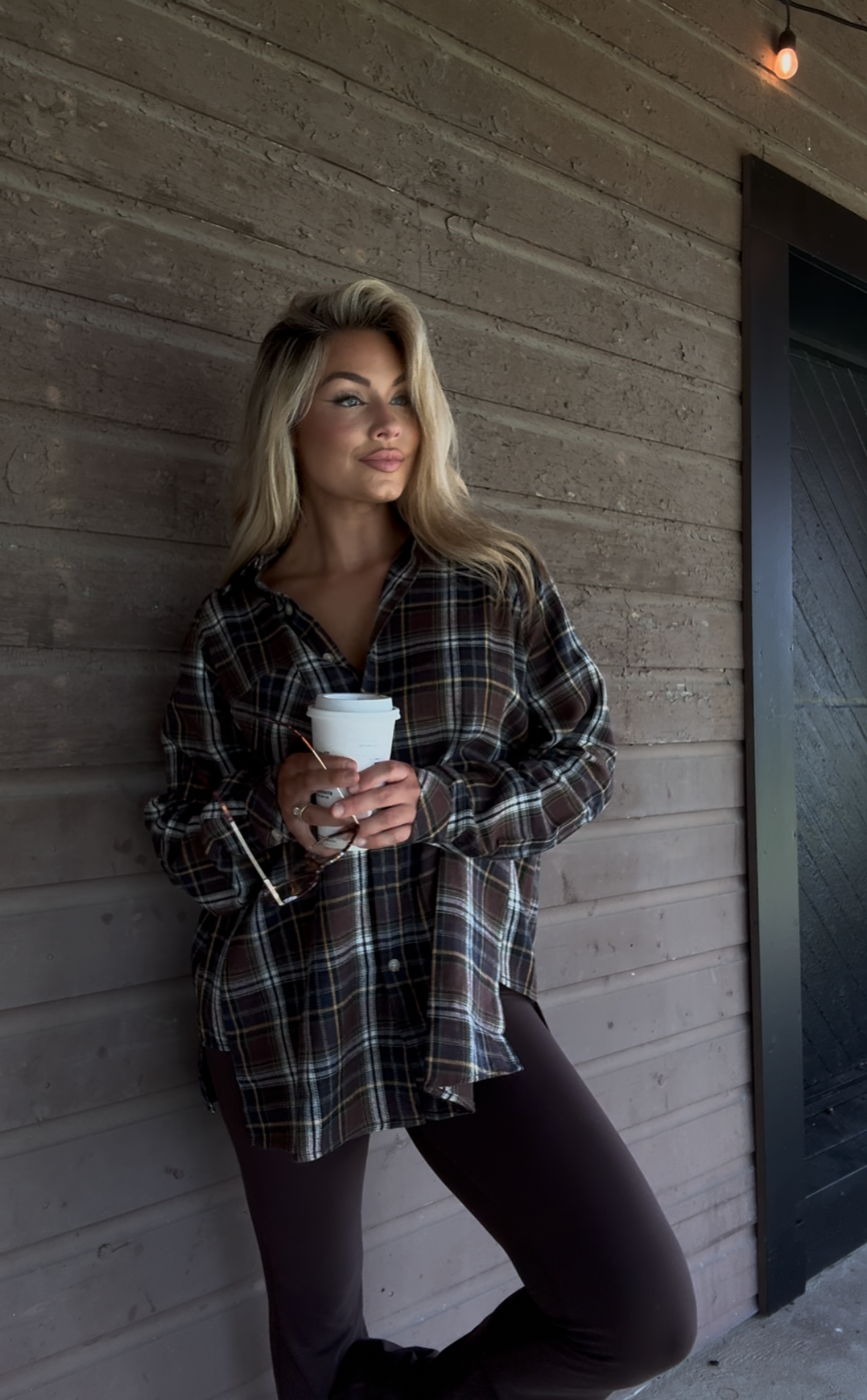 CABELLA OVERSIZED PLAID FLANNEL BROWN