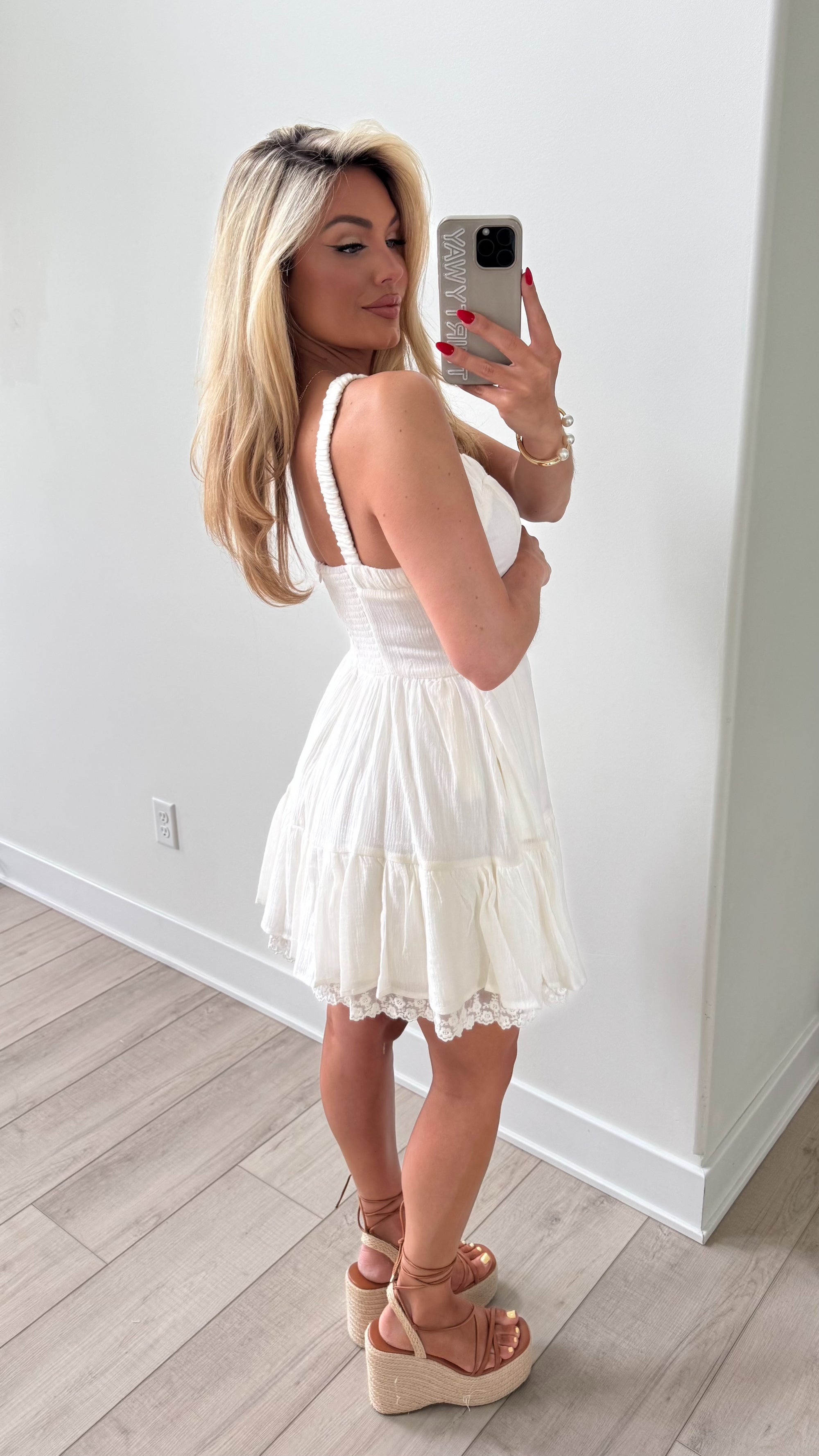 DAISY BELLE MINI DRESS CREAM