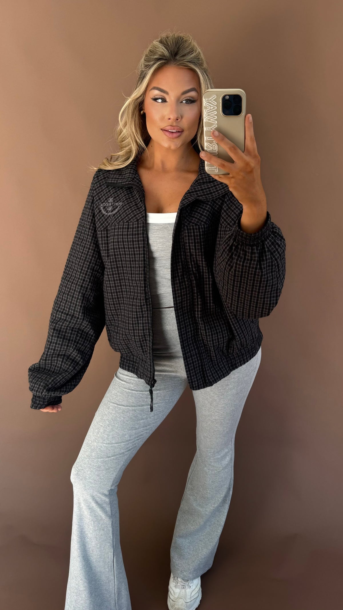 SPORTS CLUB PLAID WINDBREAKER