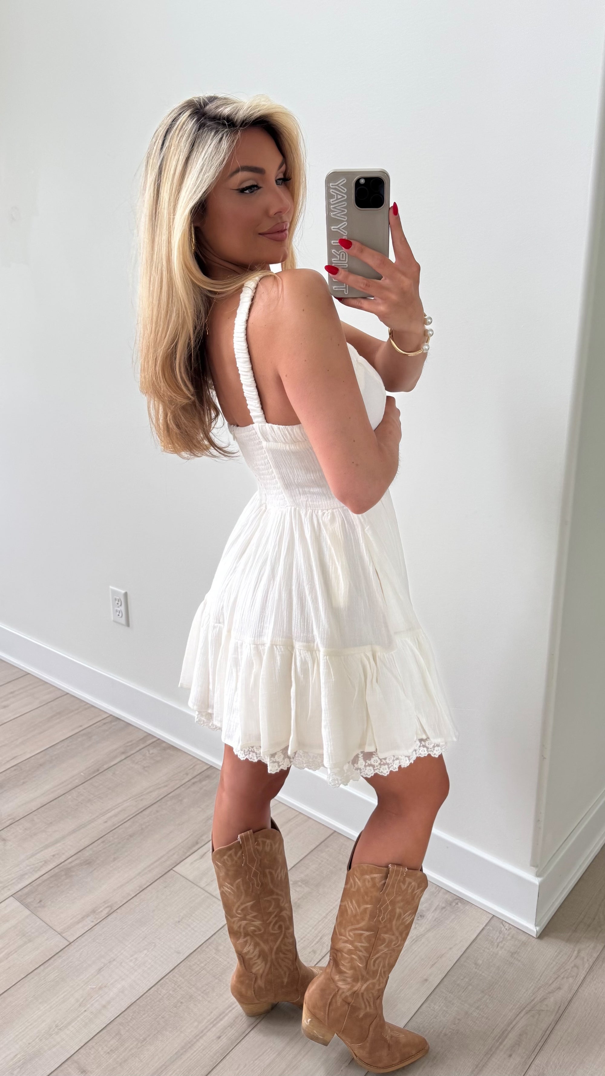 DAISY BELLE MINI DRESS CREAM