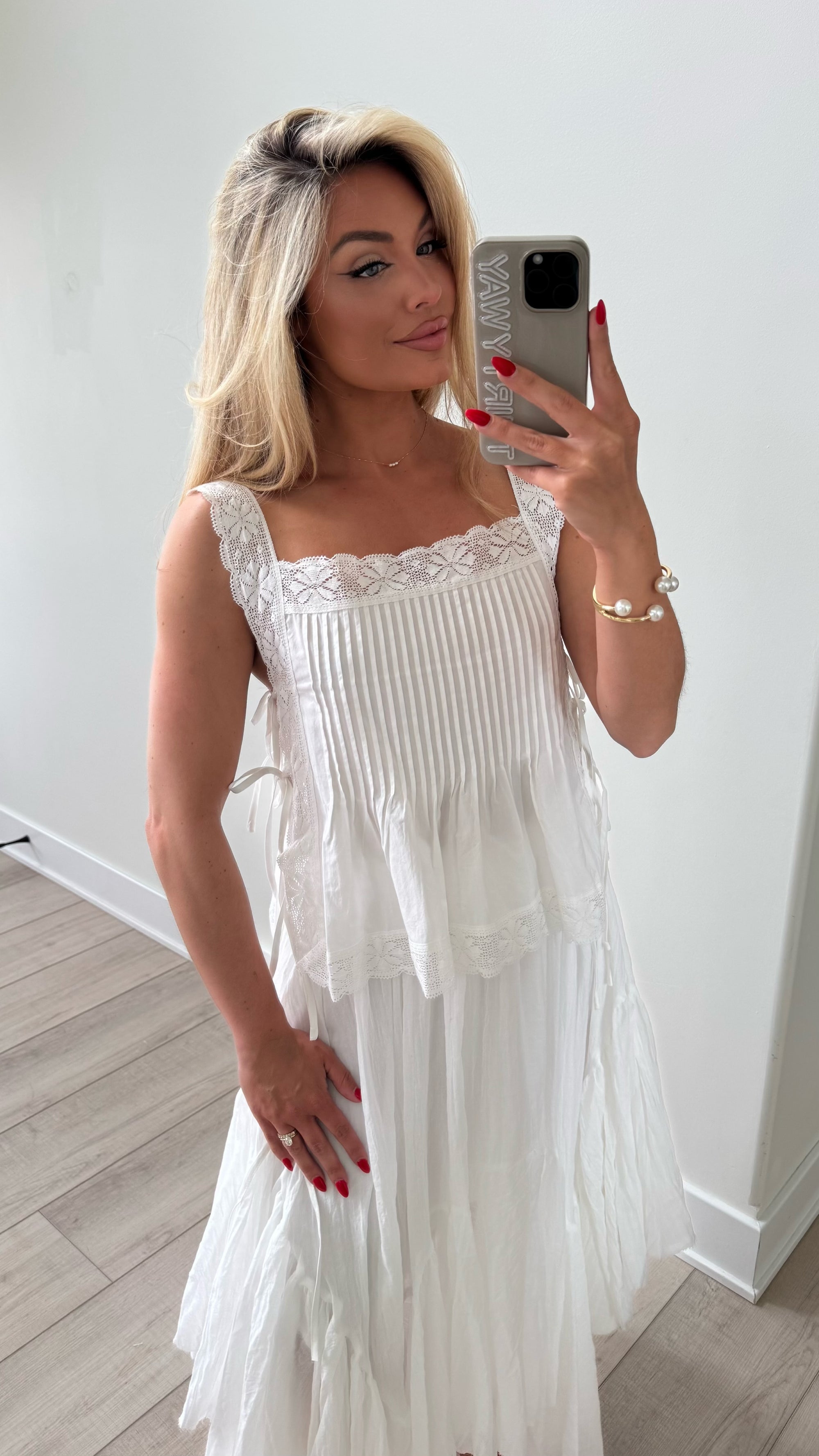 ASTORIA WHITE LACE TANK