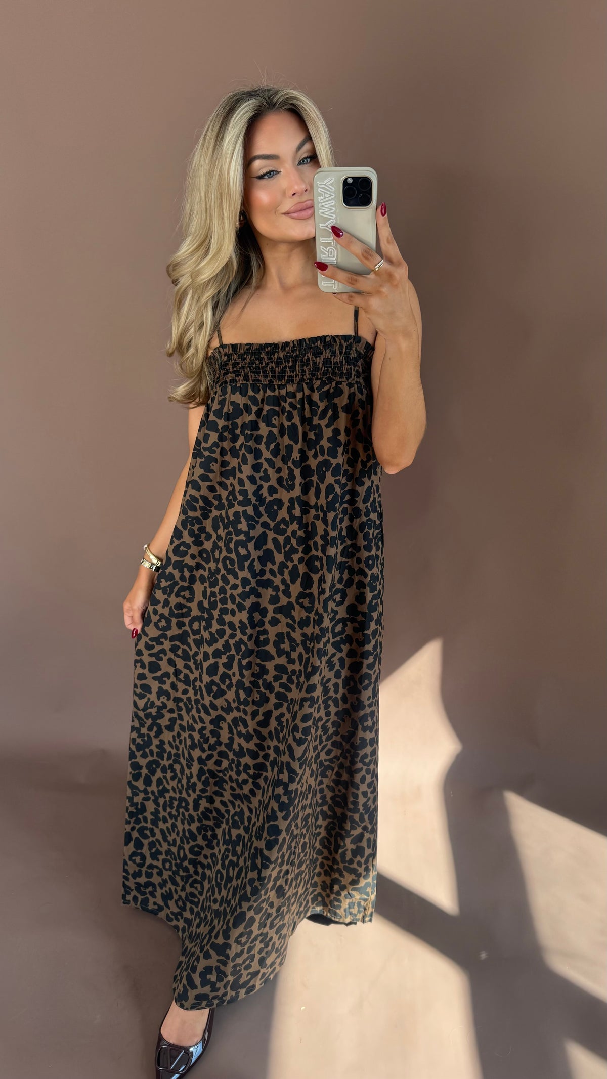 LEOPARD SHIFT MAXI DRESS