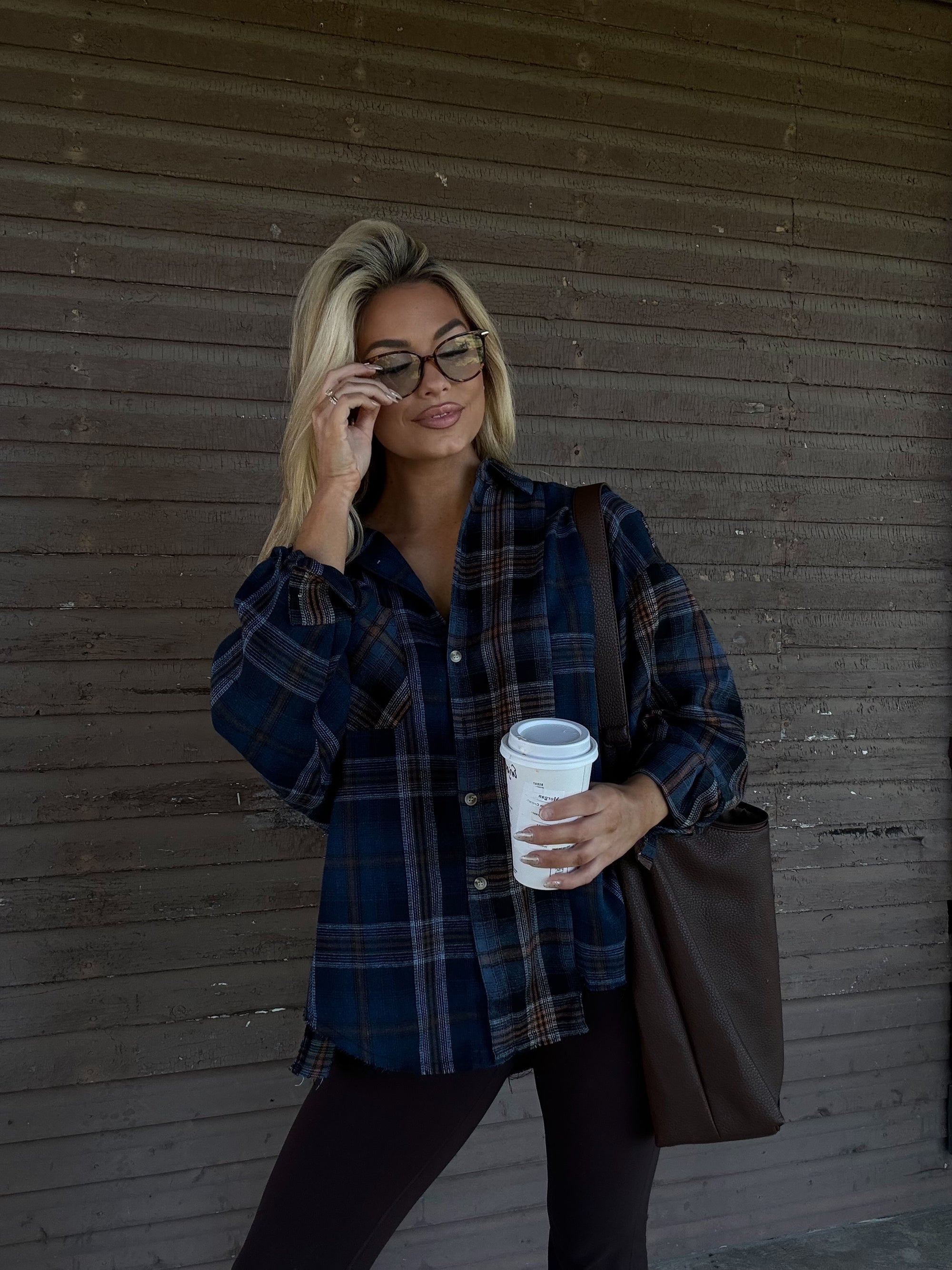 AUGUST NAVY PLAID FLANNEL