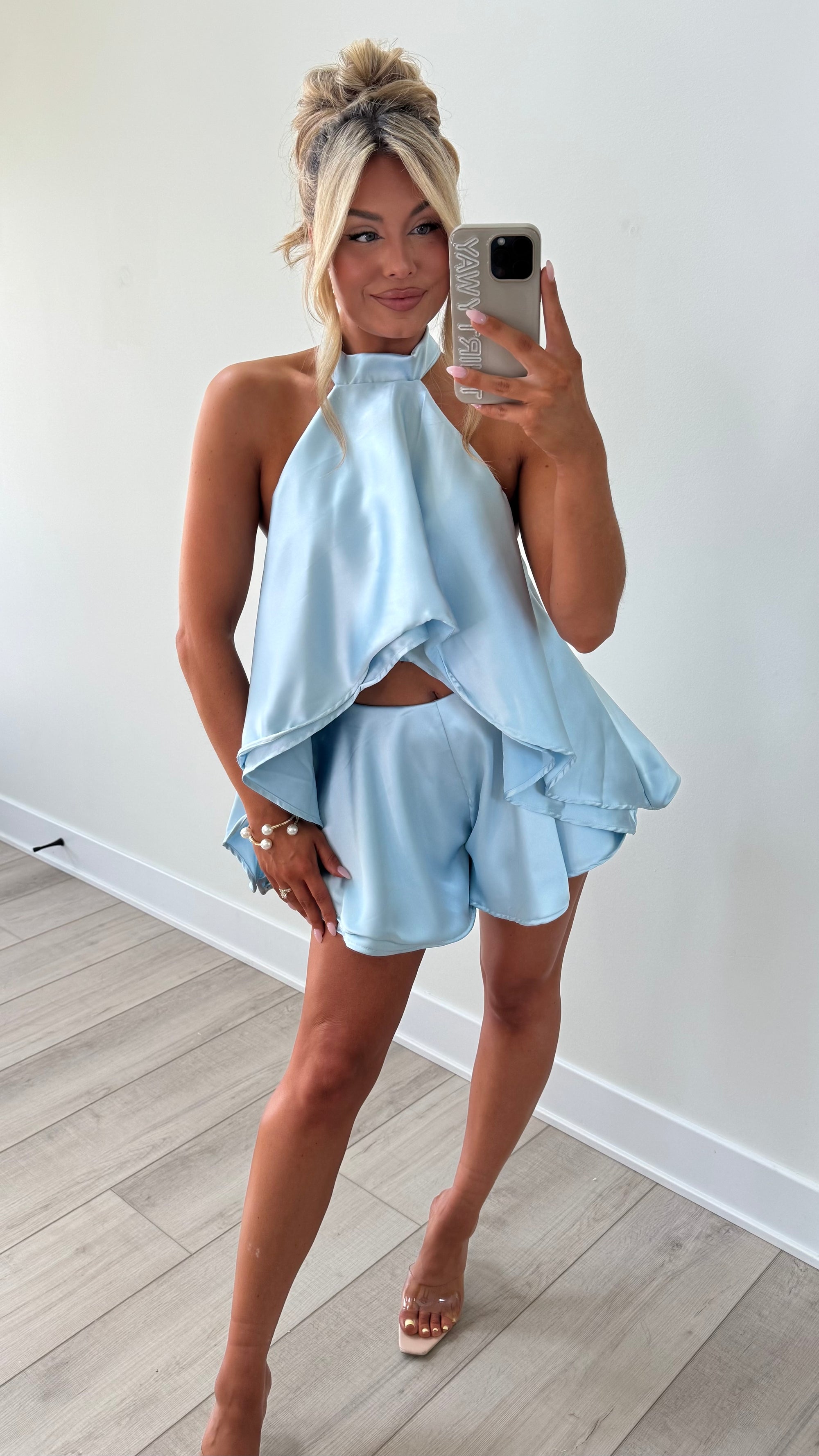 MIKA SATIN SILK SET BLUE