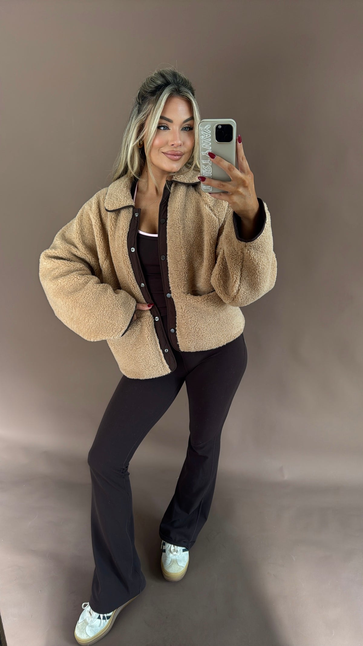 REVERSIBLE TEDDY JACKET CAMEL