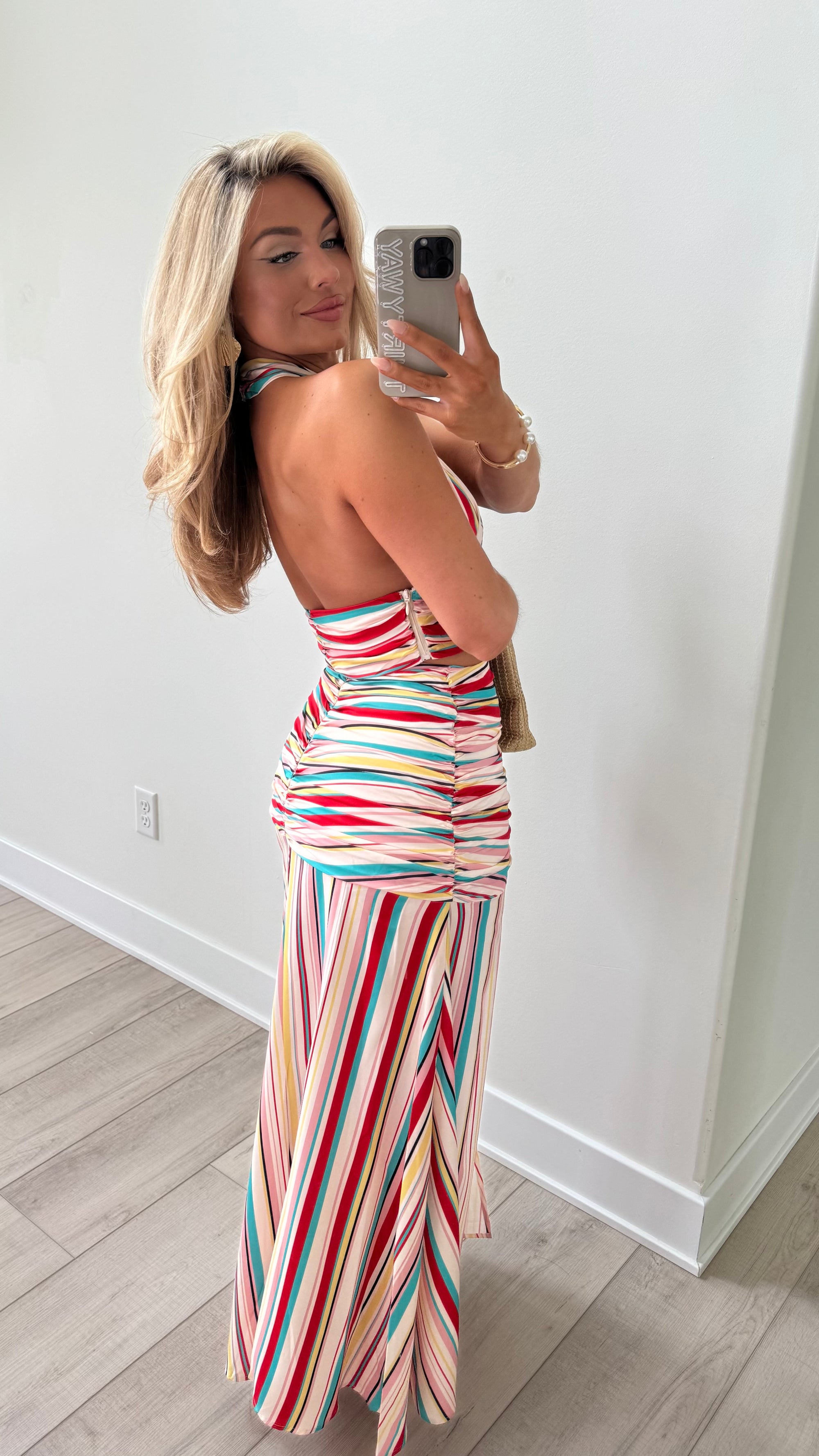 JAMAICA STRIPED HALTER TOP