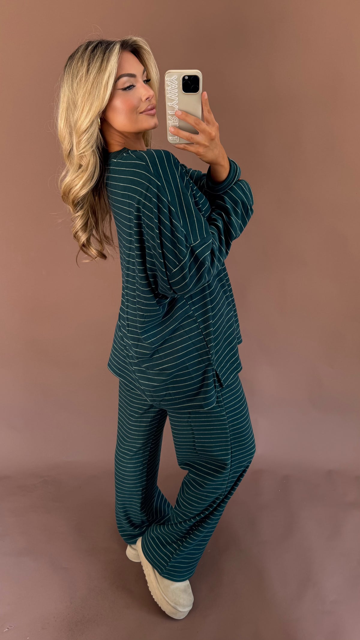 CABIN FEVER OVERSIZED FLEECE TOP HUNTER GREEN