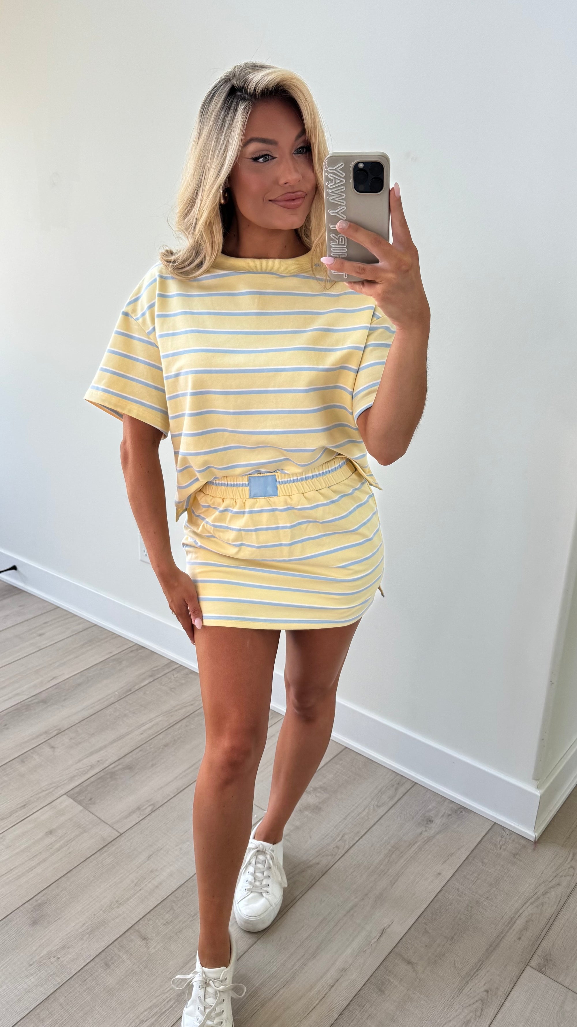 DOCKSIDE STRIPED SKORT SET YELLOW