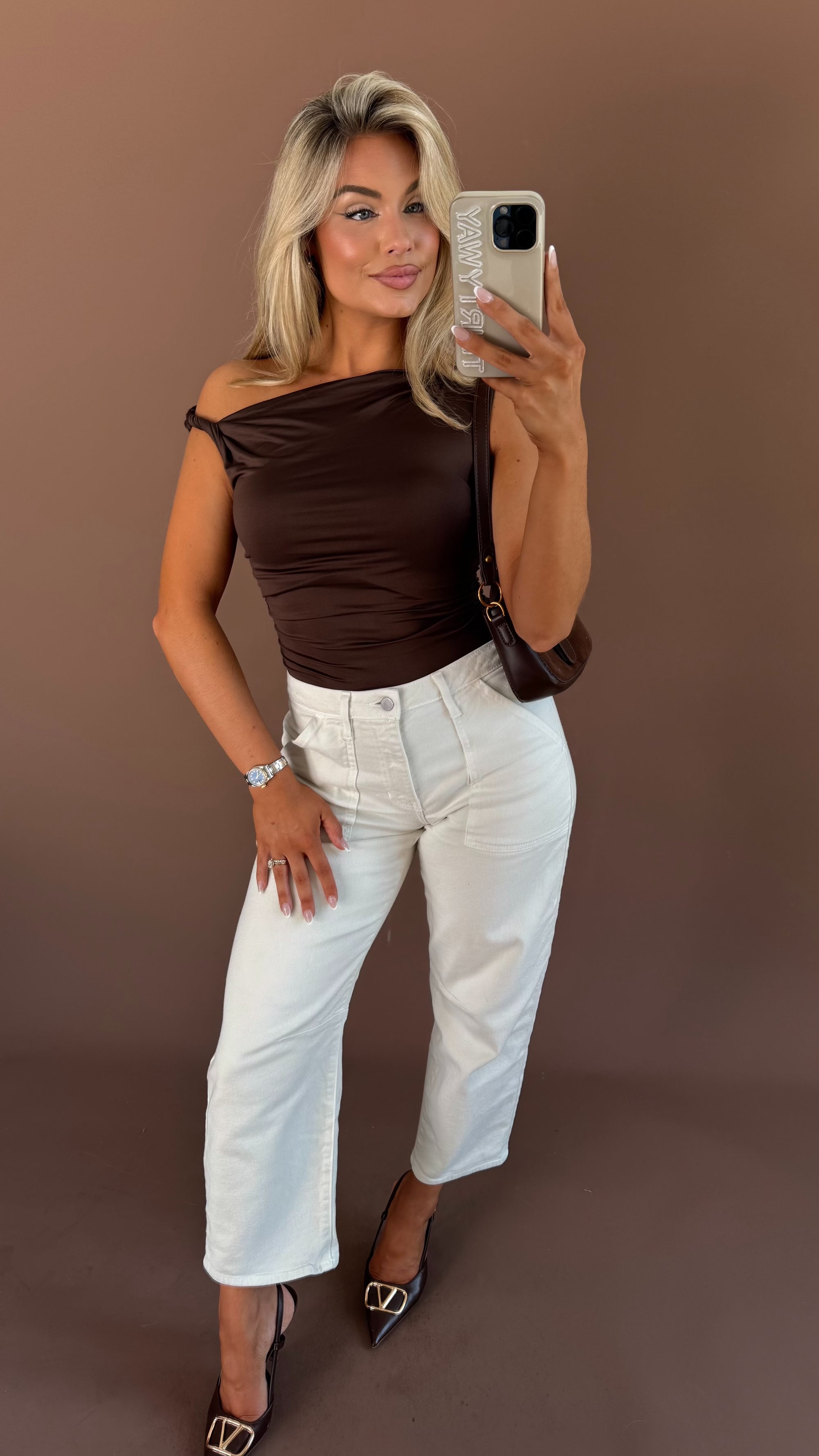TRIBECA TWIST TOP BROWN