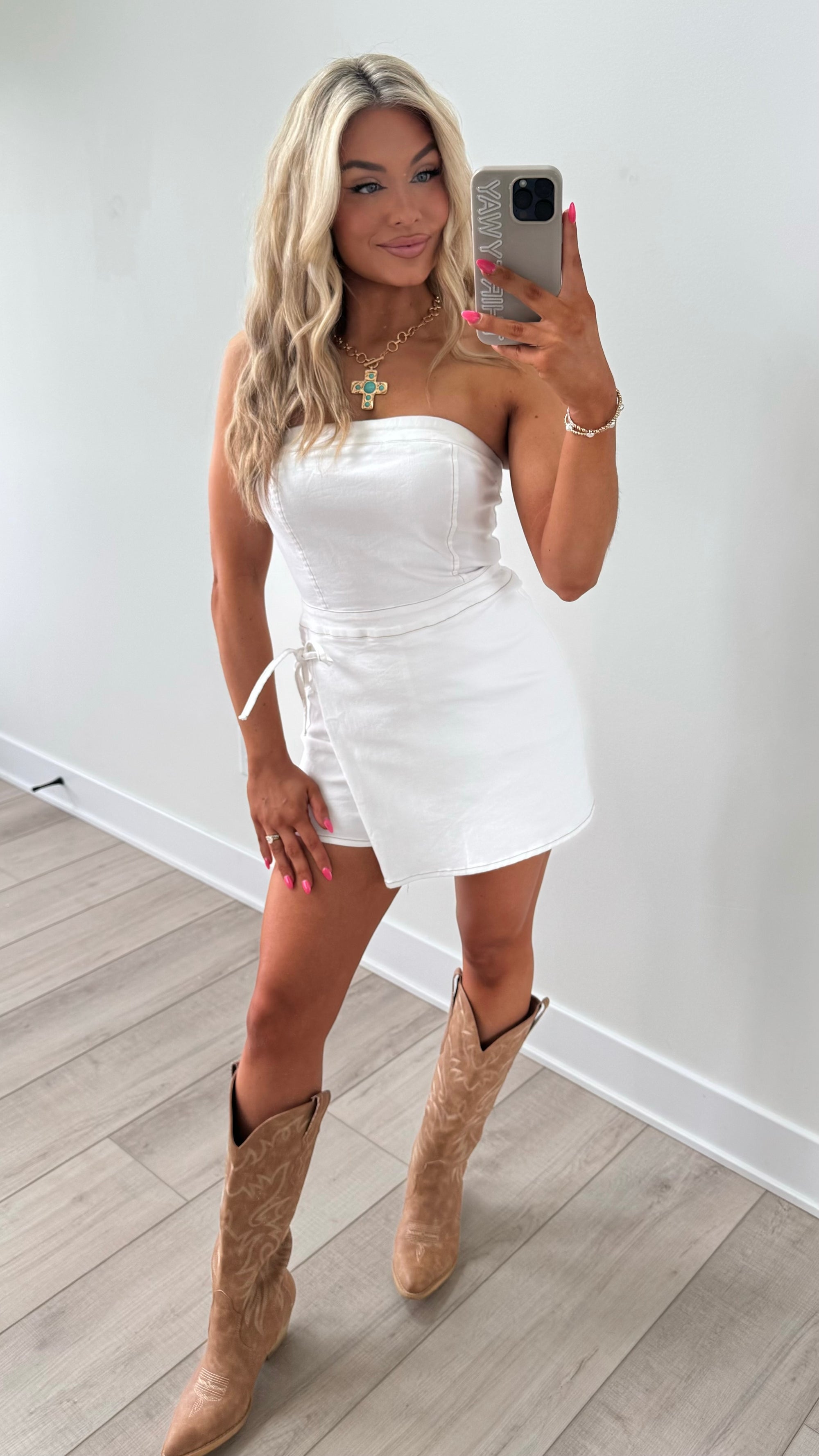 JAGGER WHITE DENIM ROMPER
