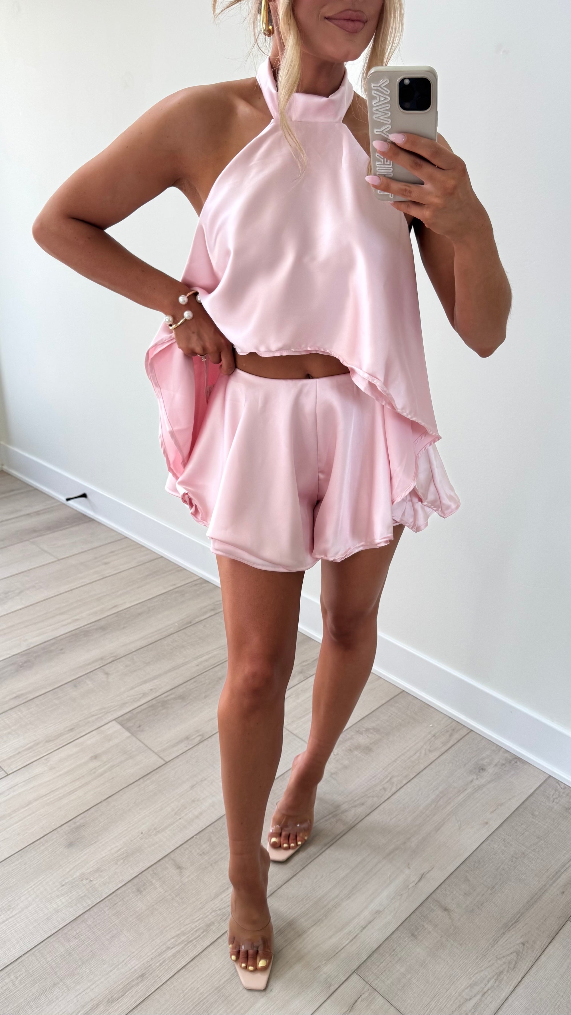MIKA SATIN SILK SET PINK
