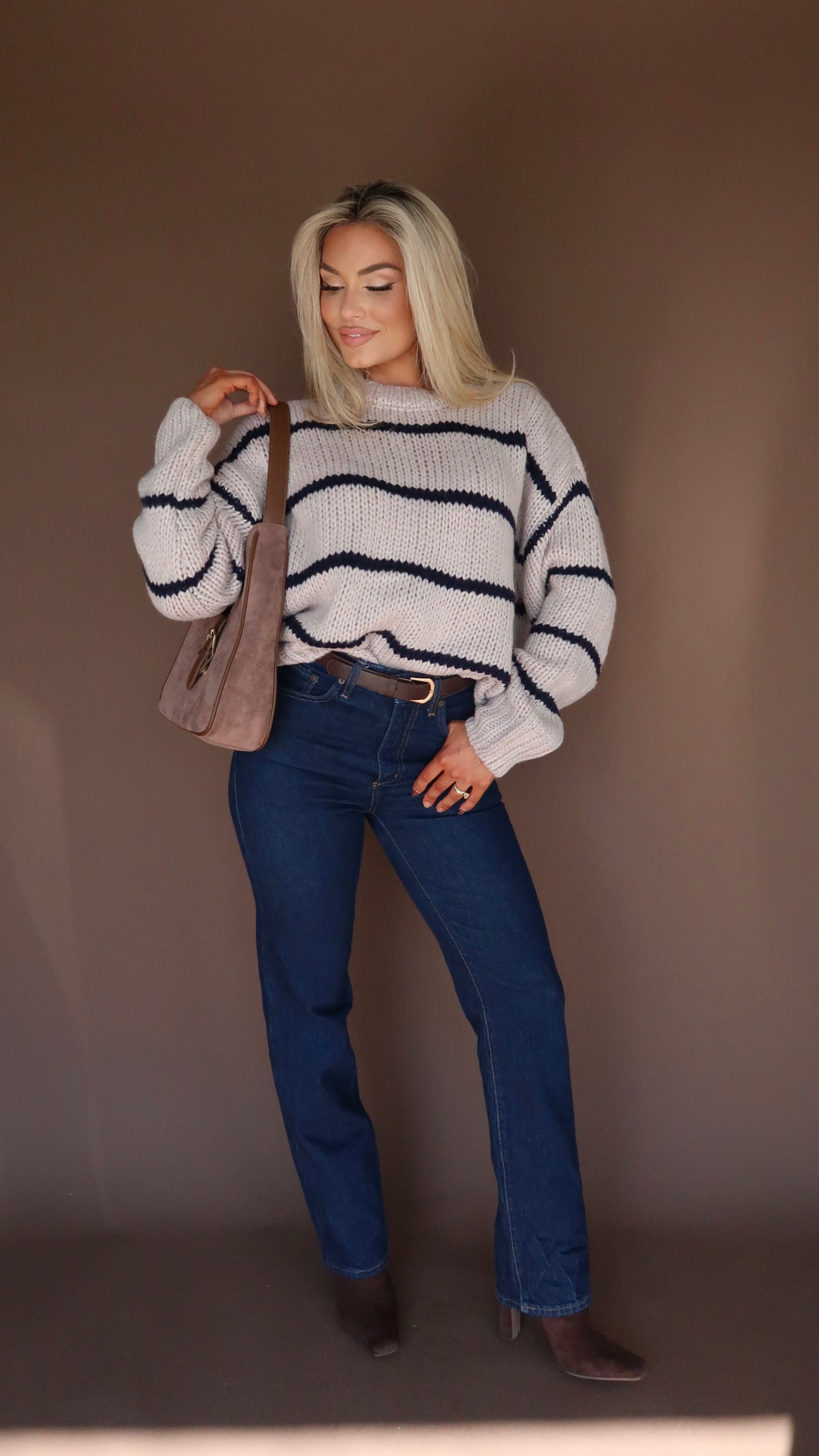 WOODLEY KNIT SWEATER BLACK/GREY