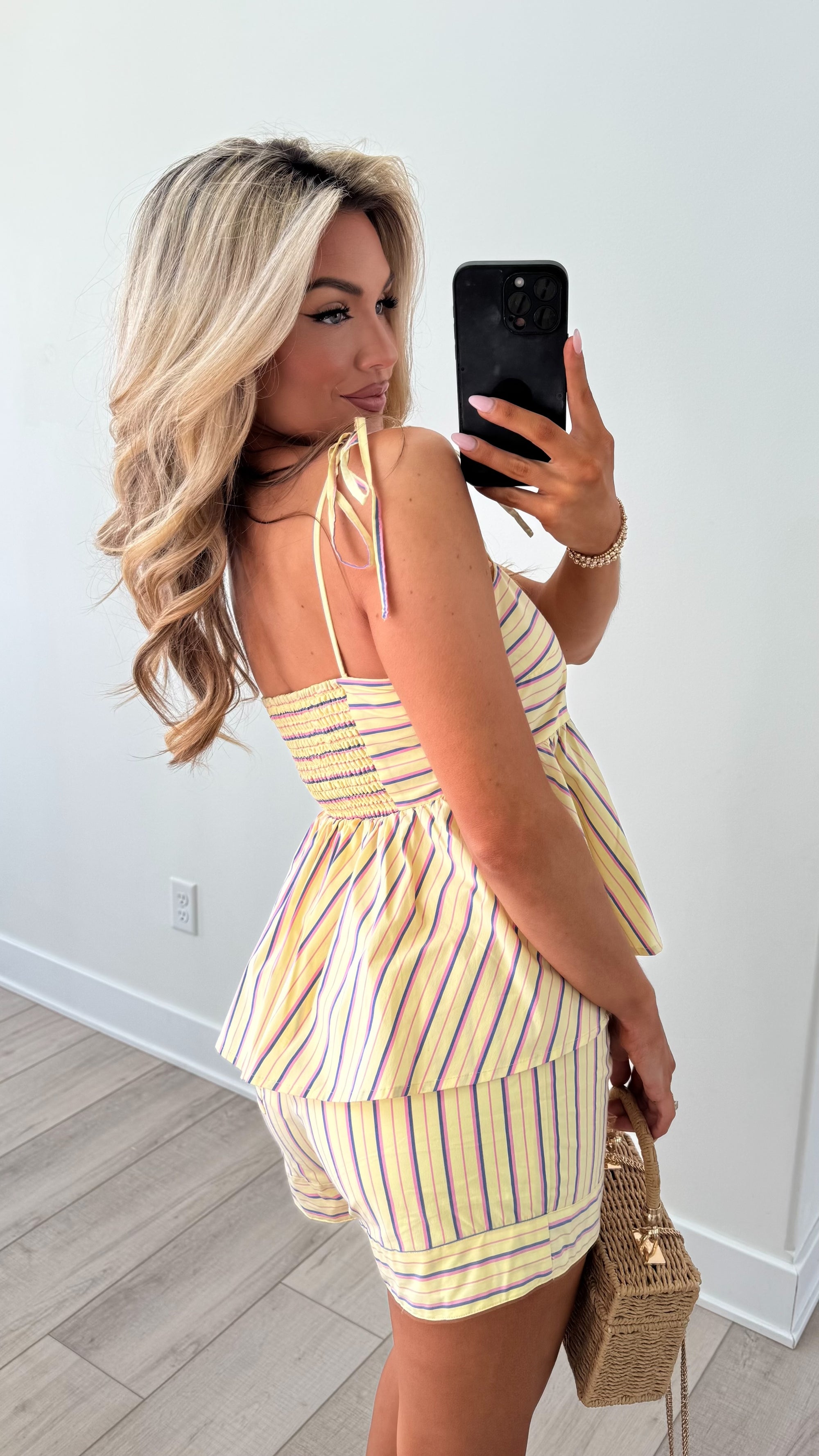 SANTA ROSA PEPLUM TANK YELLOW
