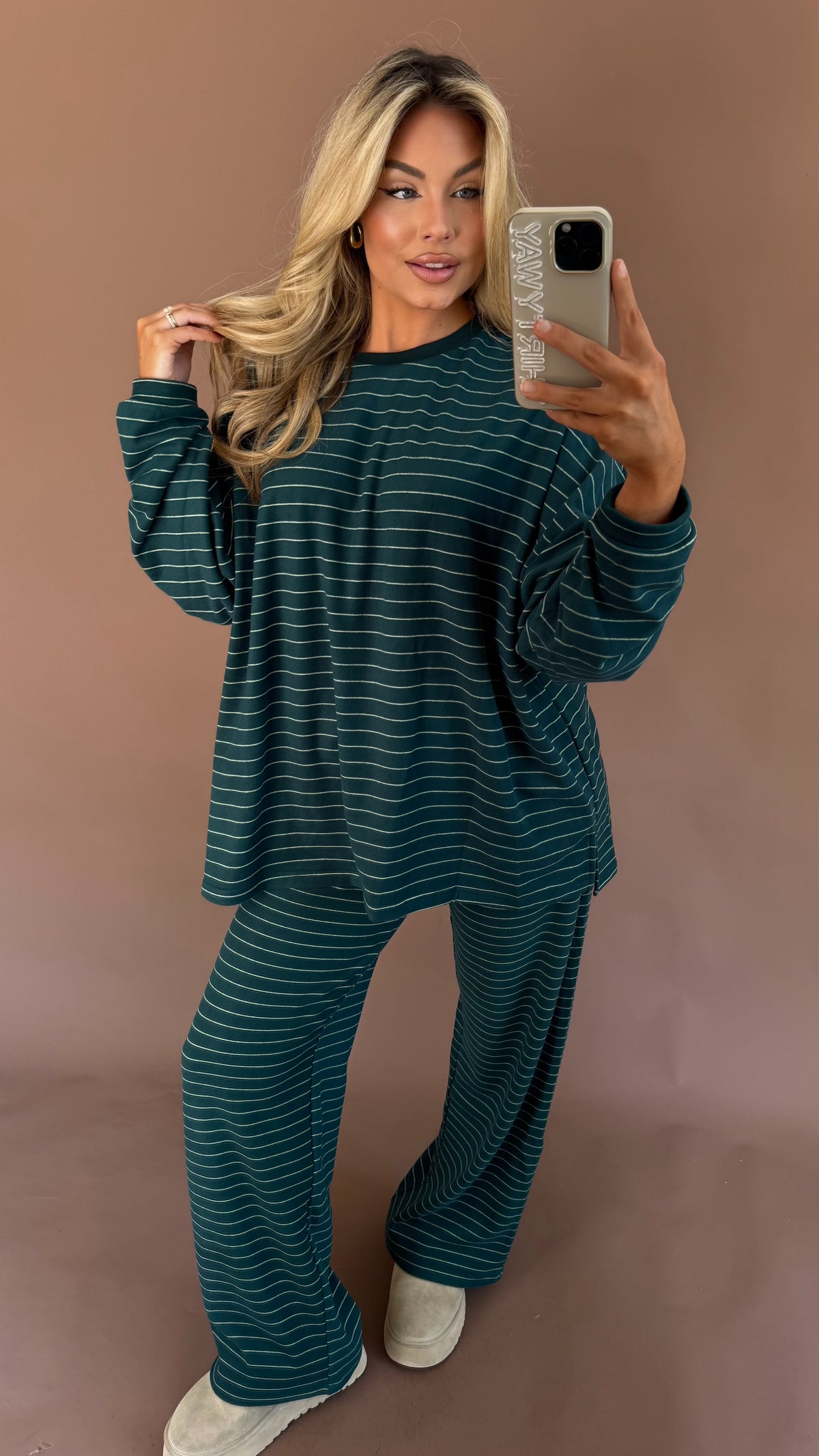 CABIN FEVER FLEECE LOUNGE PANT HUNTER GREEN