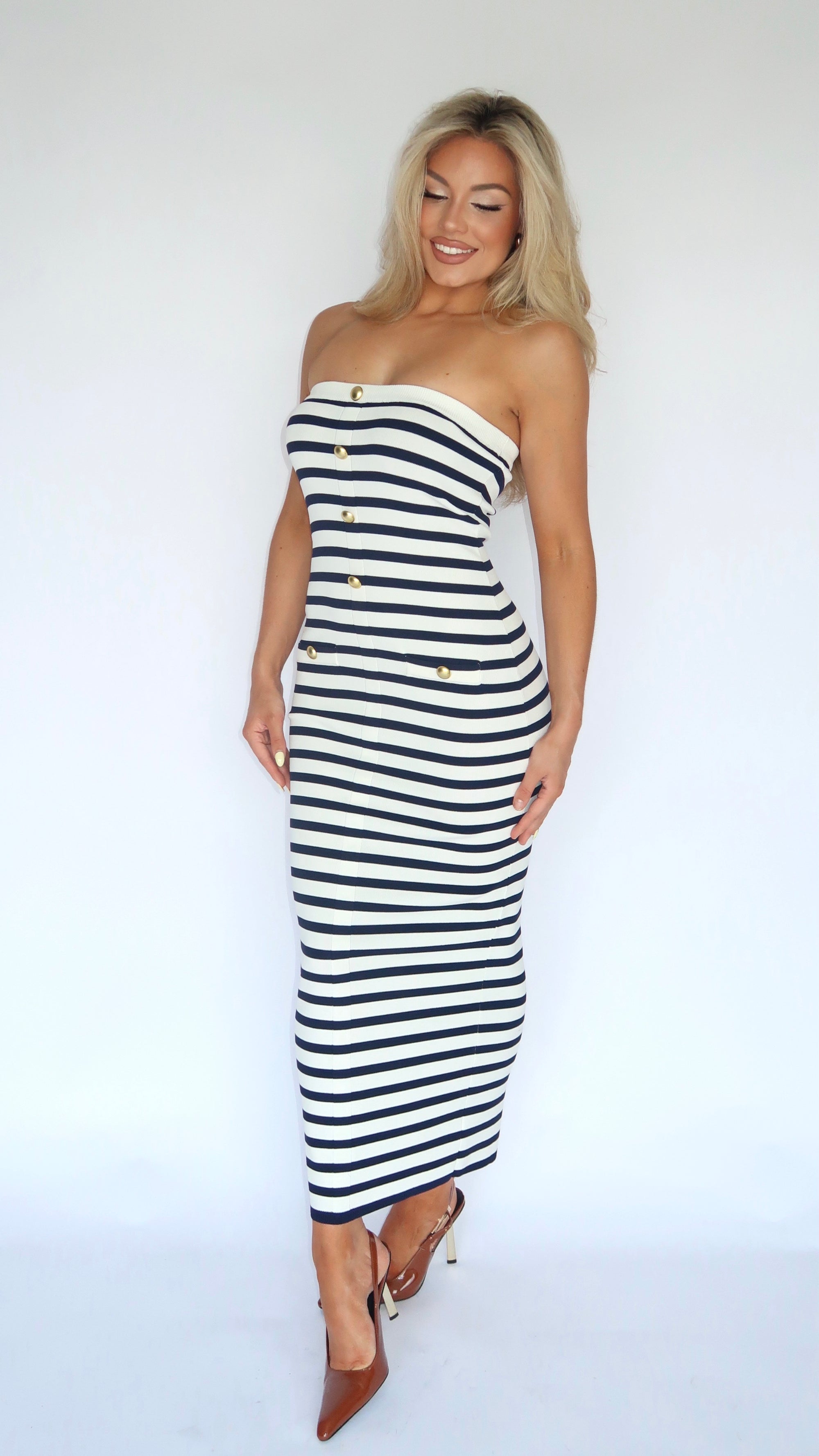 DOCKSIDE STRIPED MAXI DRESS THIRTYWAY DOCKSIDE STRIPED MAXI DRESS THIRTYWAY