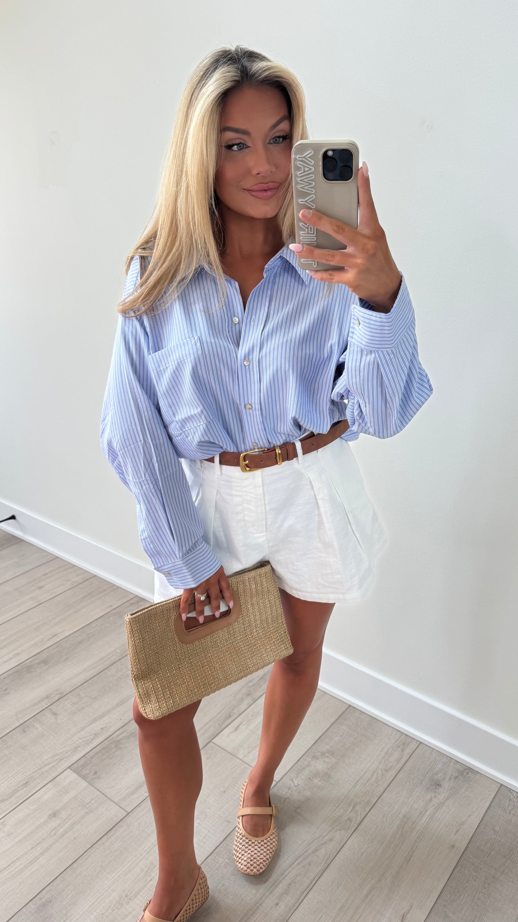 OVERSIZED STRIPED BUTTON DOWN