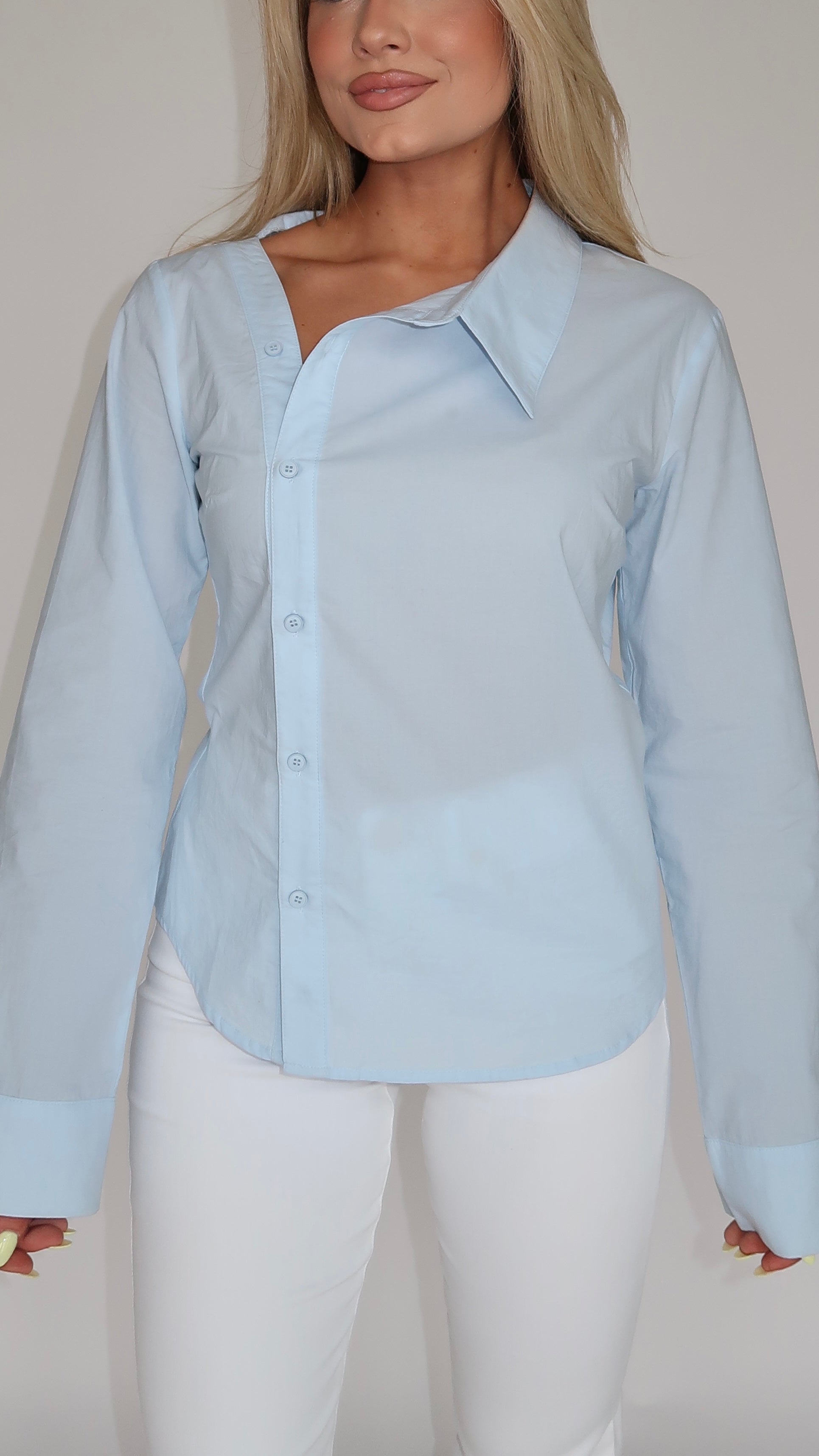 WATERSOUND ASYMMETRICAL BUTTON DOWN TOP