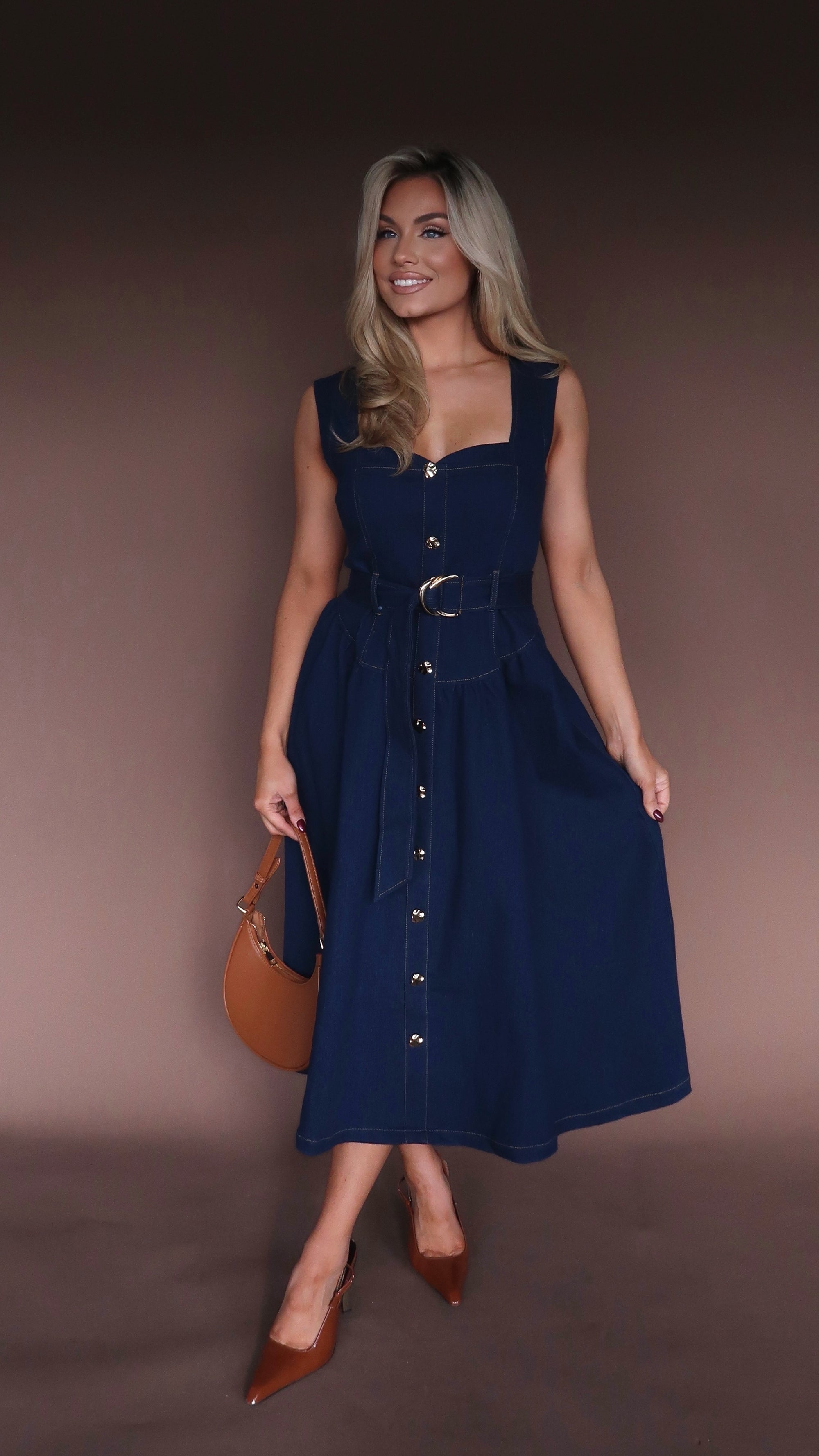 CAMDEN DENIM MIDI DRESS