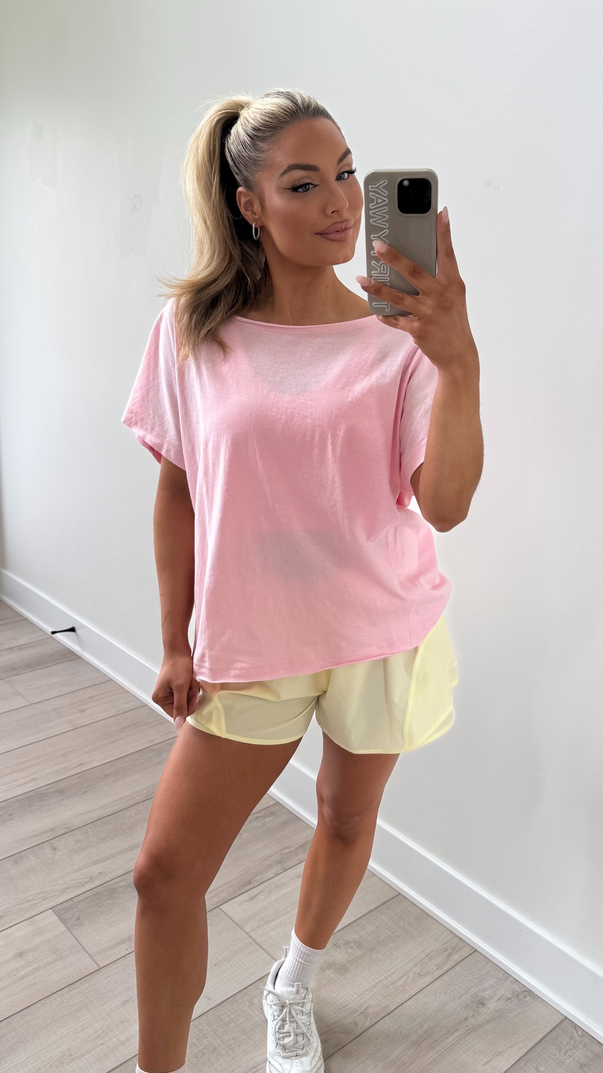 SUNDAY EASE OVERSIZED TEE PINK