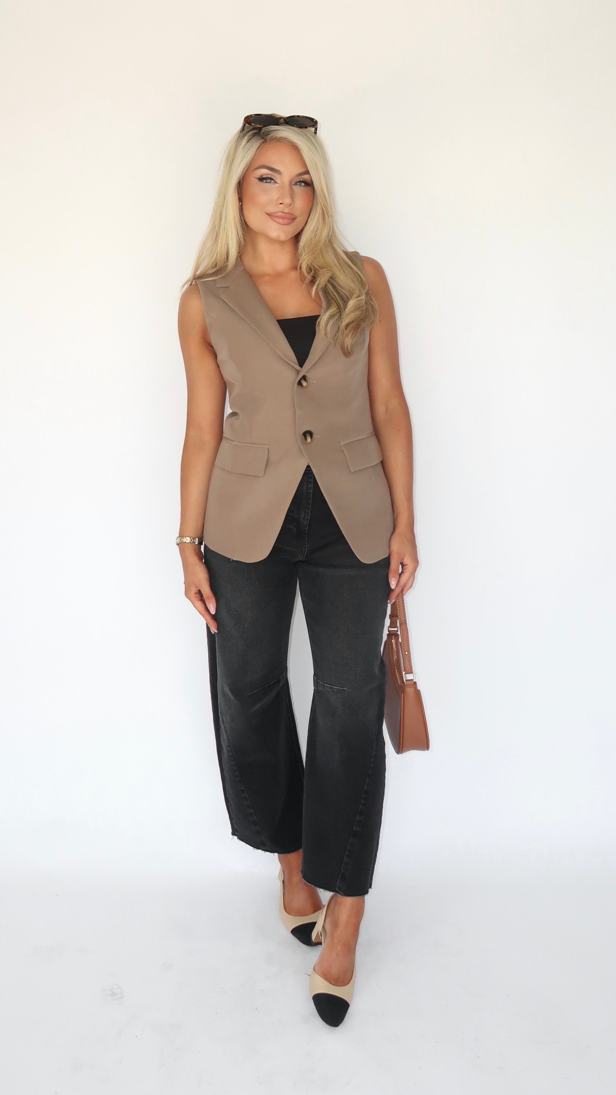 MILIAN MOCHA TAILORED VEST