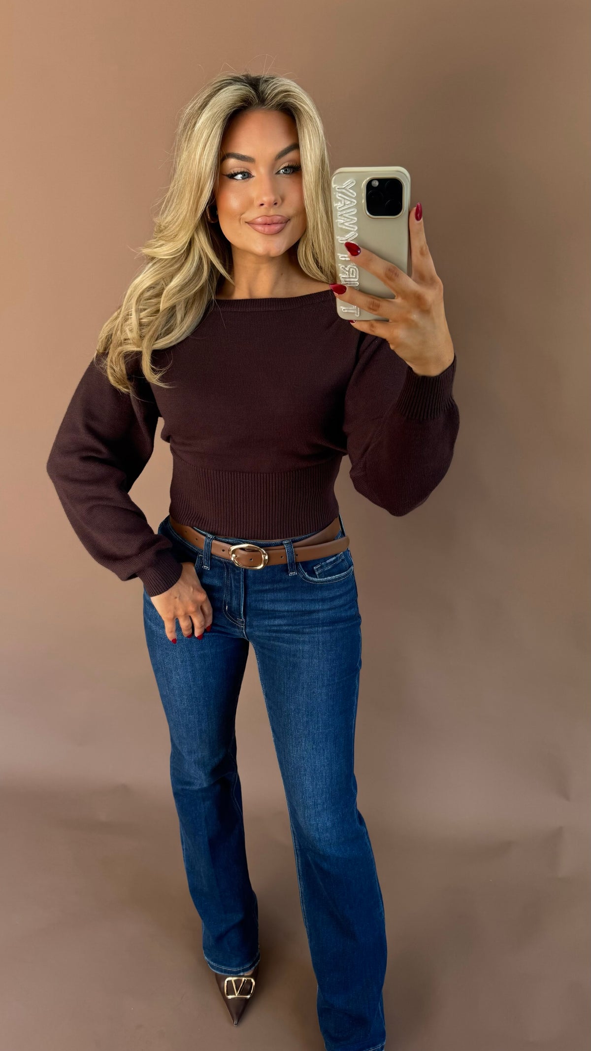 KENSINGTON DOLMAN SWEATER BROWN