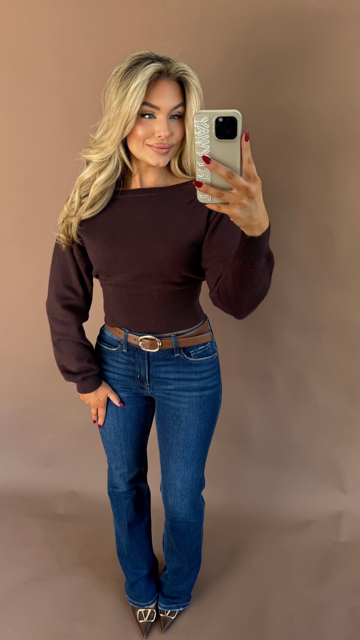 KENSINGTON DOLMAN SWEATER BROWN