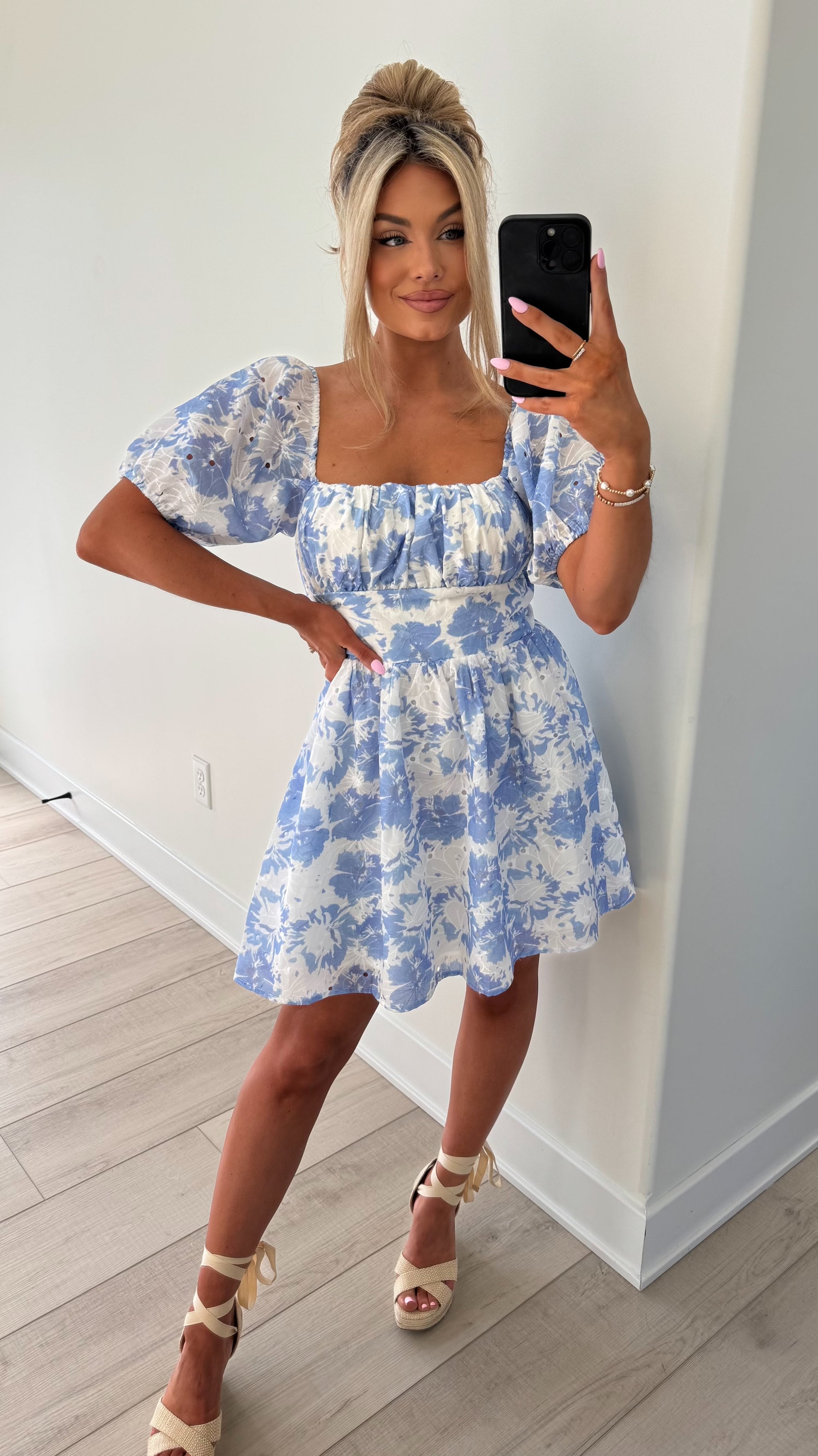 APRIL EYELET MINI DRESS