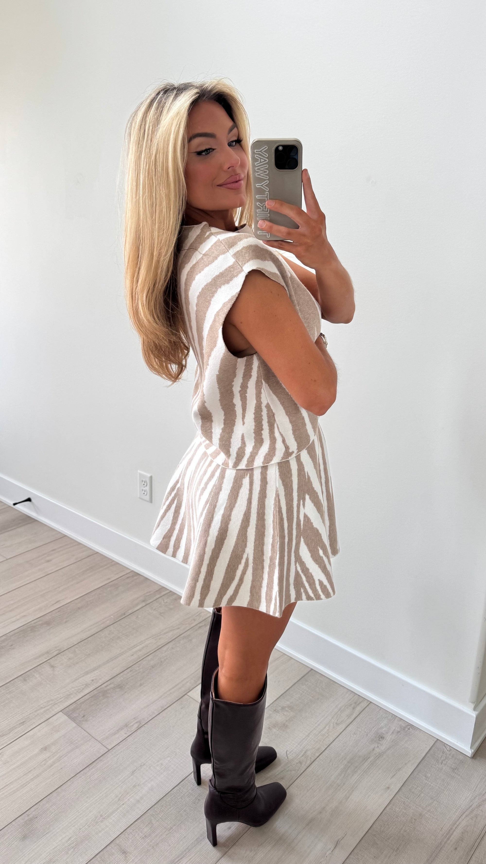 GAMEDAY ZEBRA SKIRT KNIT SET