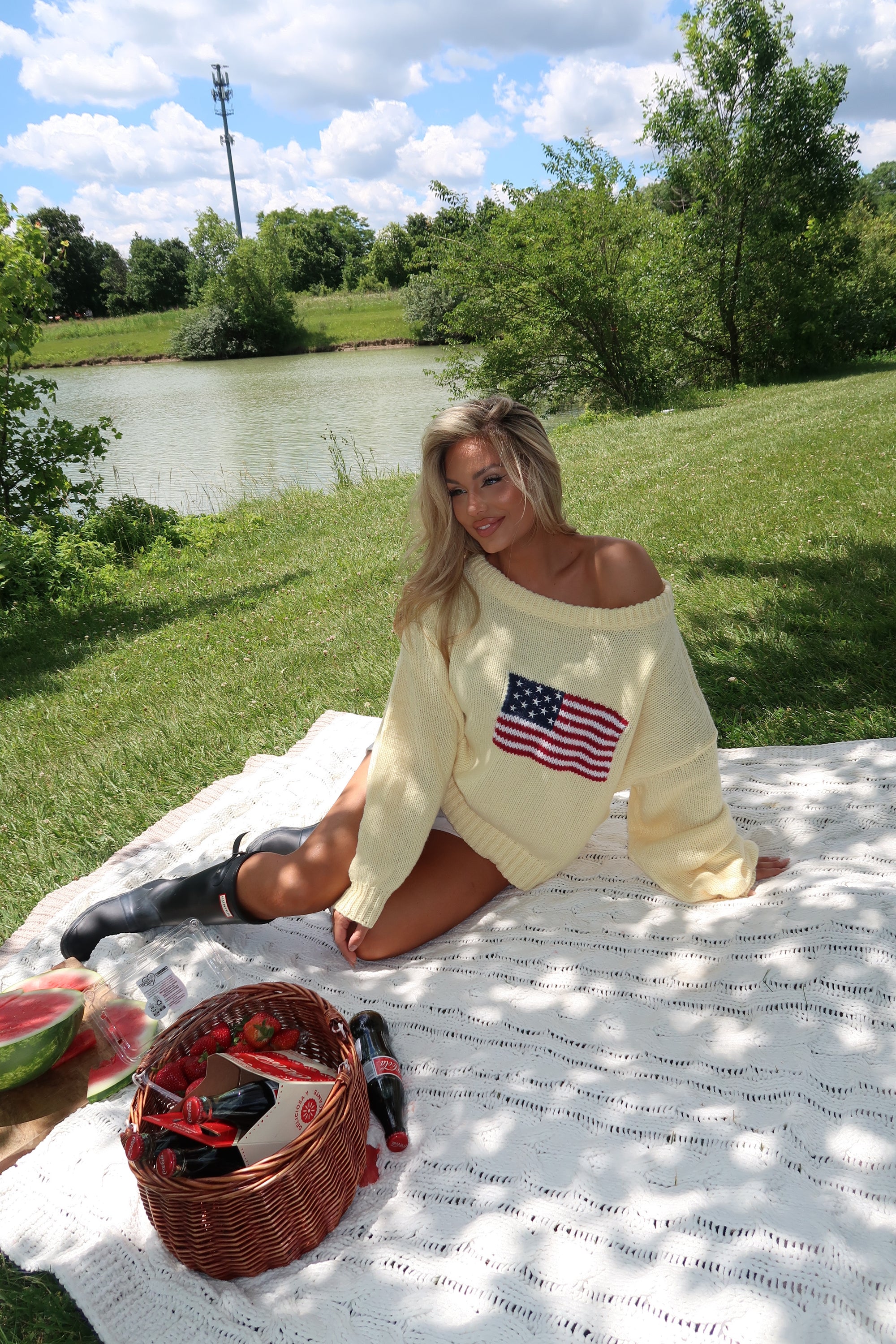 KIRK OFF THE SHOULDER KNIT SWEATER BUTTER