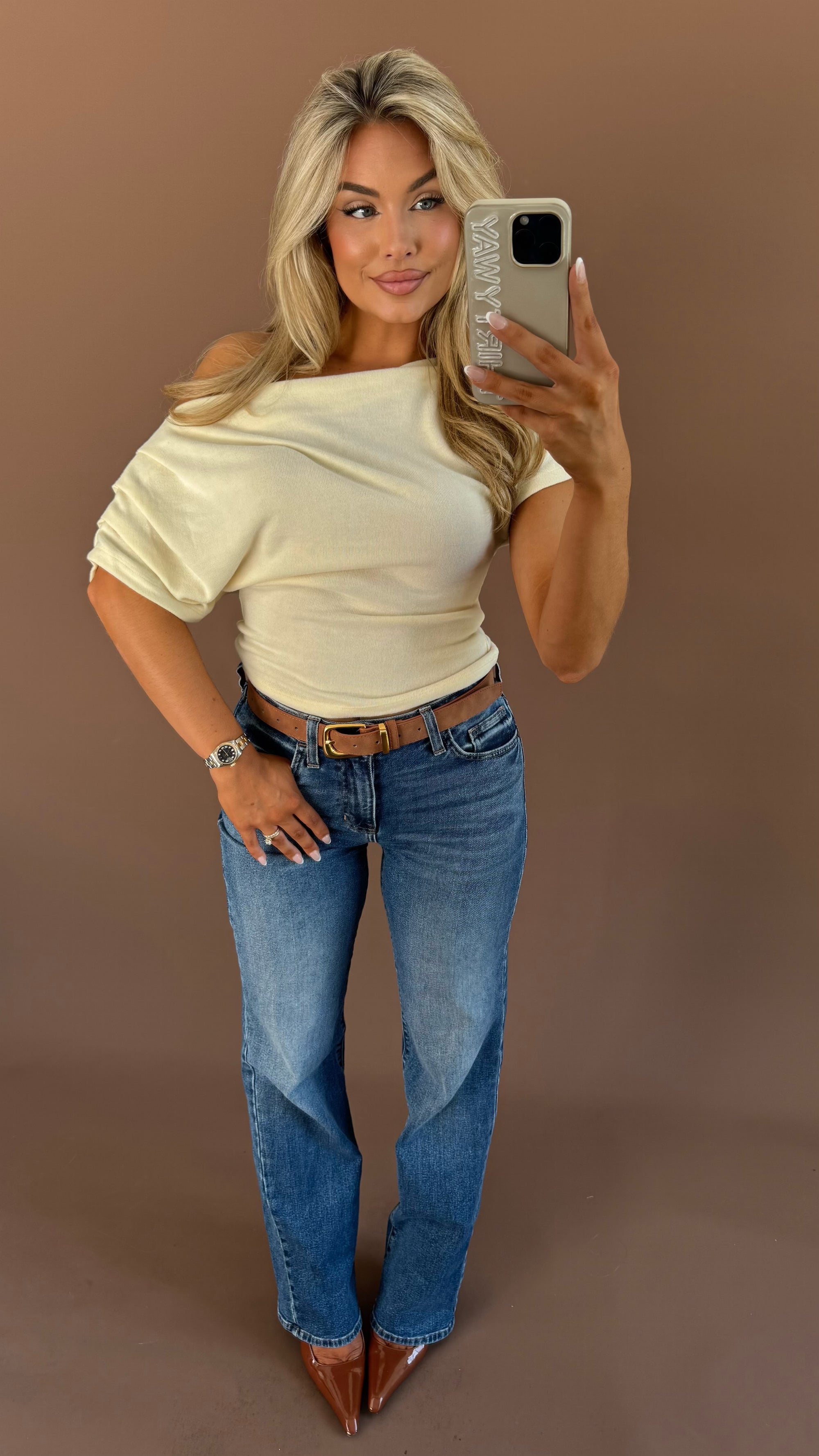 UPTOWN OFF THE SHOULDER SWEATER